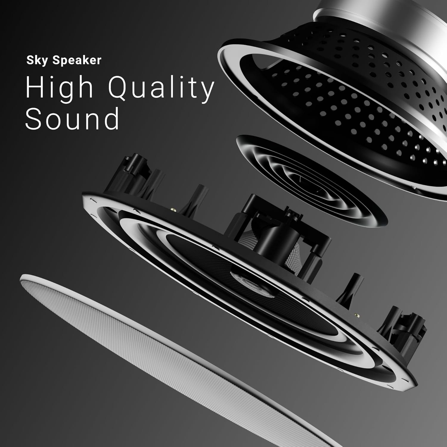 JUKE AUDIO Sky Speaker | Pair of 6.5" in-Ceiling Speakers | 2-Way Sound Coverage with Woofer & Pivoting Tweeter | Flush Mount Design (6.5") - Image 2
