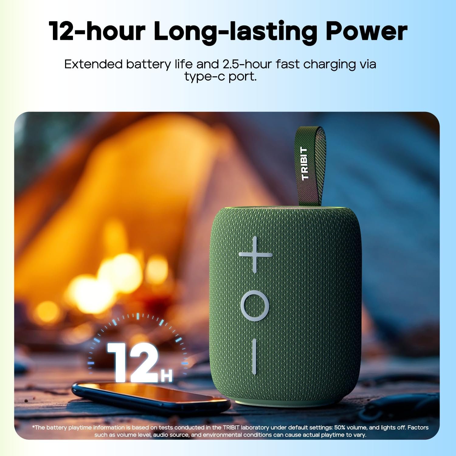 Tribit StormBox Mini+ Portable Bluetooth Speaker, 12W Wireless Speaker with 360°Surround Sound, 12H Playtime, Custom EQ, BT5.4, IPX7 Waterproof, RGB Lights, Type-C, TWS, AAC/SBC, Home/Outdoor/Travel - Image 7
