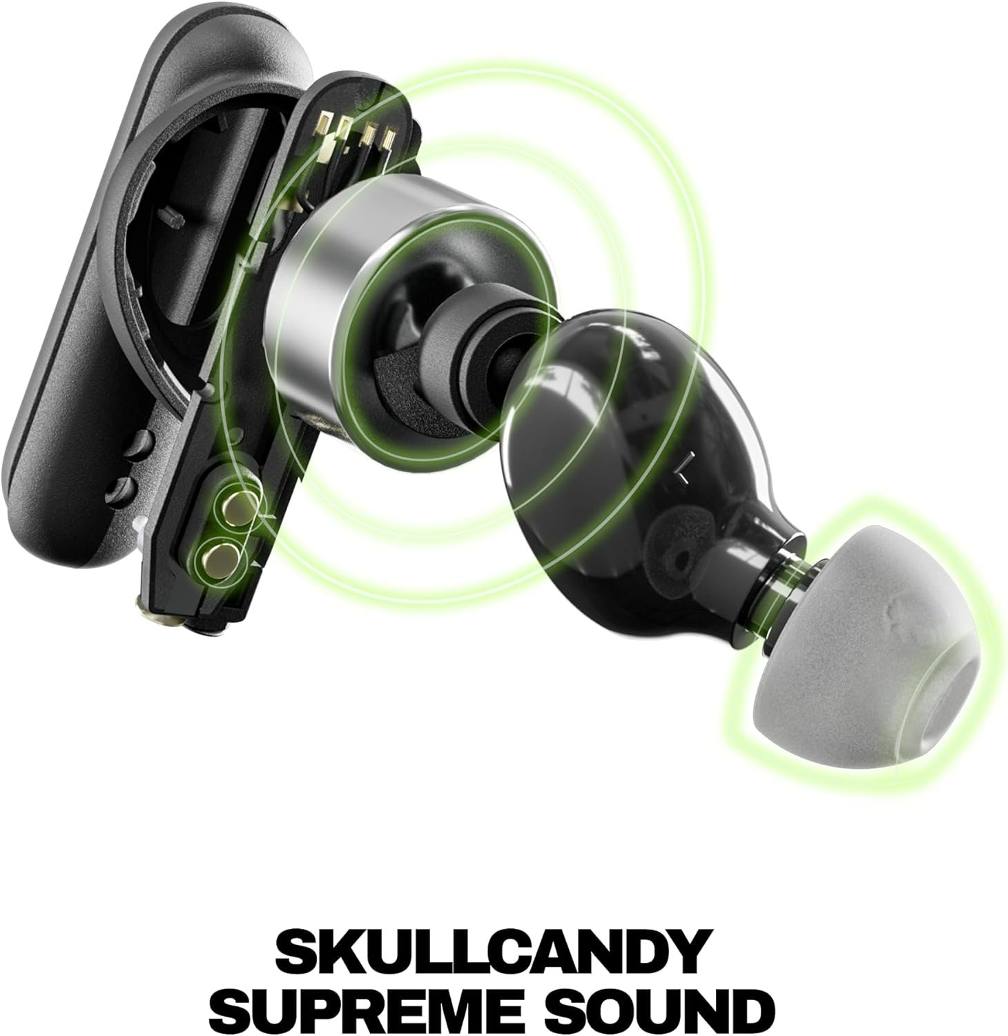 Skullcandy Smokin’ Buds Wireless Earbuds, Bluetooth Headphones, Noise Isolating Fit, Up to 20 Hours Battery, IPX4 Sweat and Water Resistant, Microphone for iPhone Android - True Black - Image 6