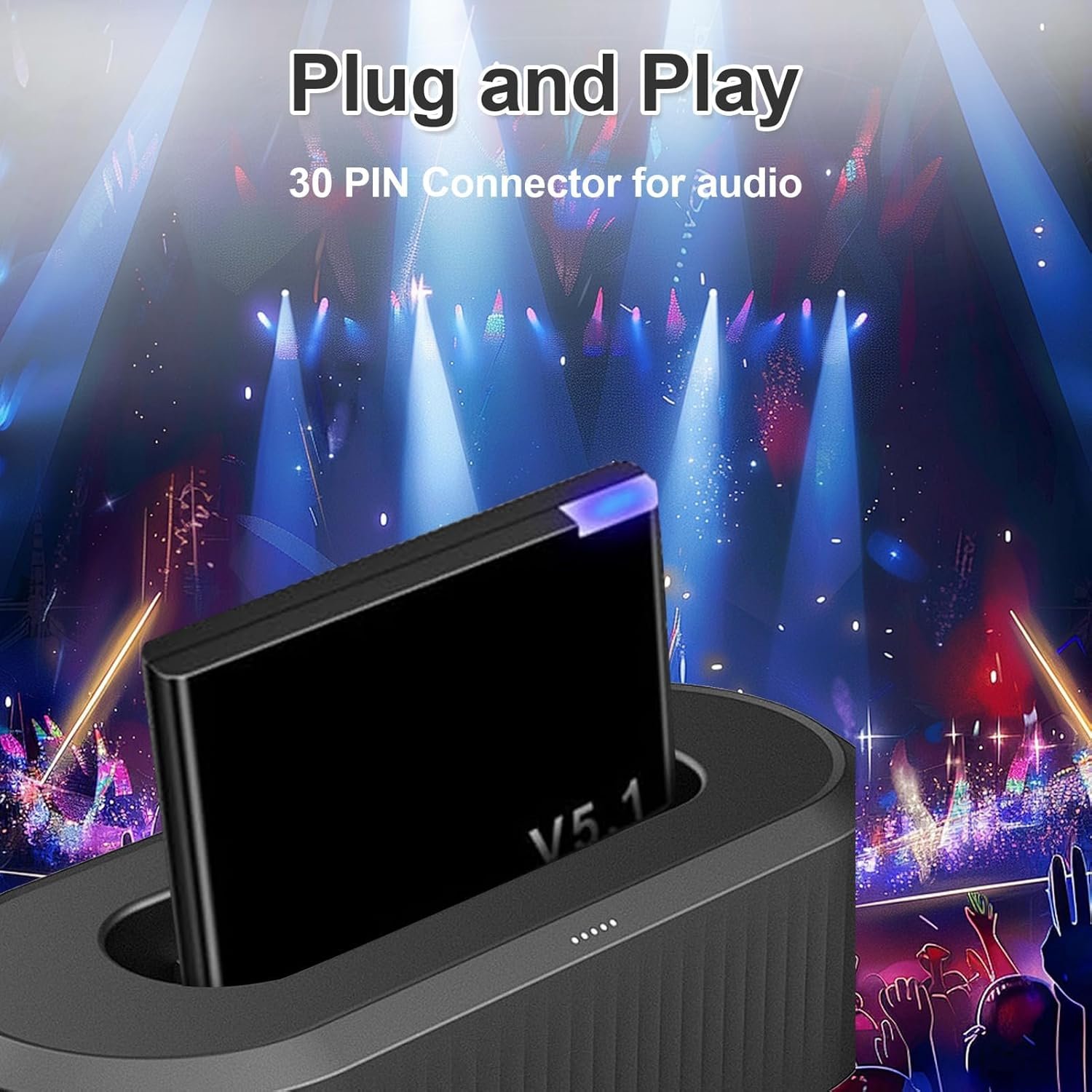 30 Pin Bluetooth Adapter Receiver for Bose iPod Sounddock and Other 30 Pin Dock Speakers, Portable Digital Music System Home Entertainment Speaker, Not for Car or Motorcycle - Image 3
