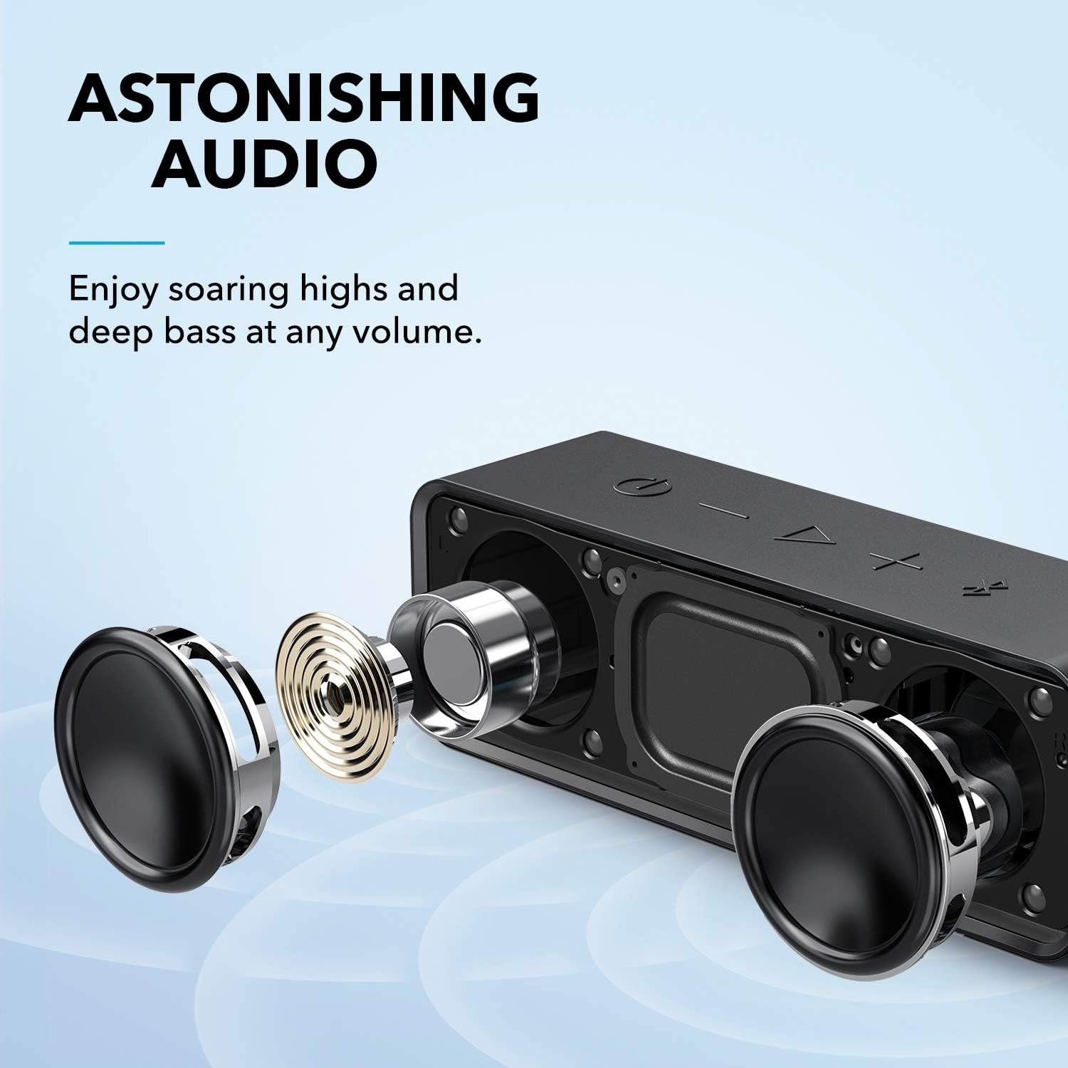 Anker Soundcore Upgraded Bluetooth Speaker with IPX5 Waterproof, Stereo Sound, 24H Playtime, Portable Wireless Speaker for iPhone, Samsung and More (Black) - Image 2