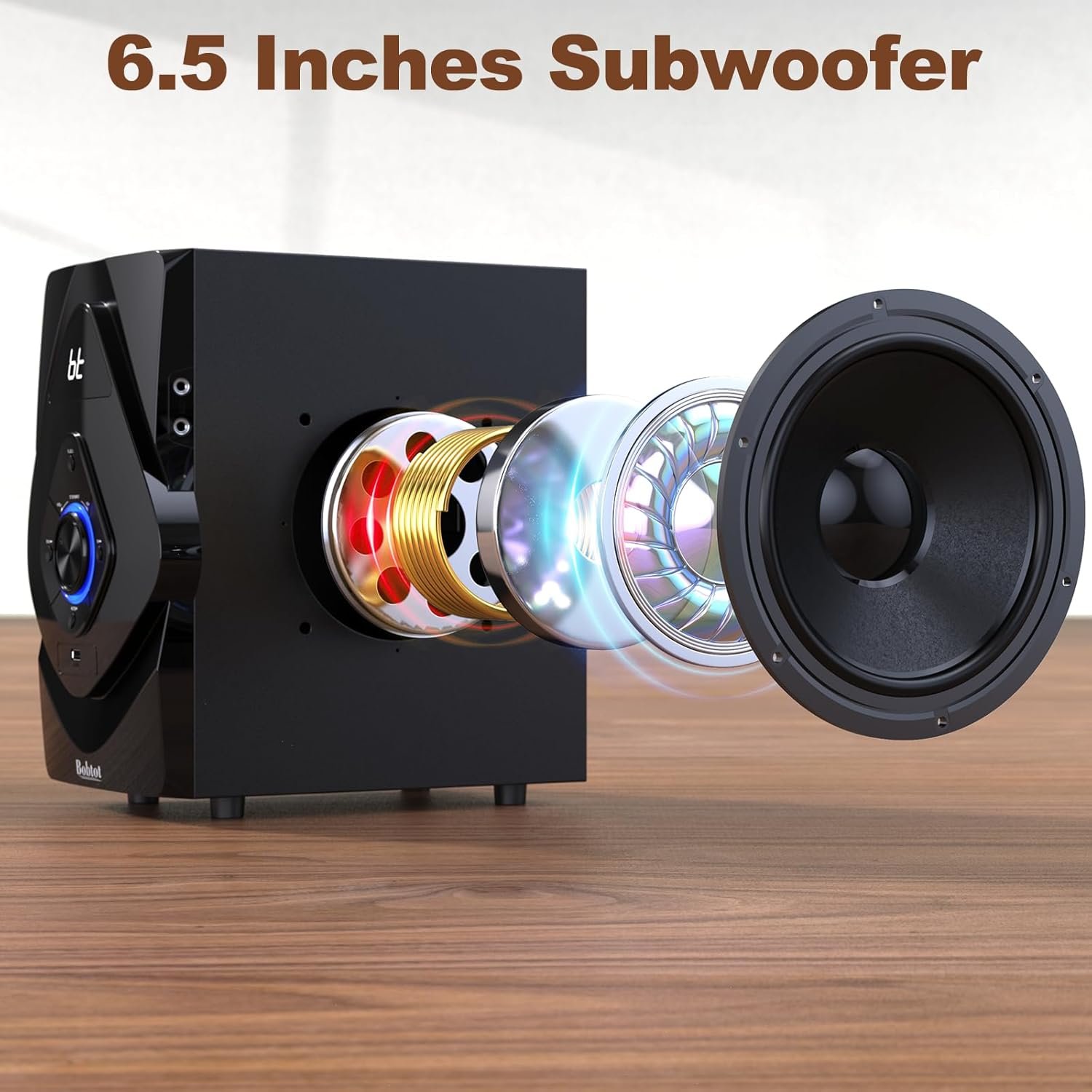 Bobtot Home Theater System Wireless Rear Satellite Speakers 800W 6.5 inch Subwoofer 5.1/2.1 Channel Surround Sound Systems with ARC Optical Bluetooth Input - Image 3