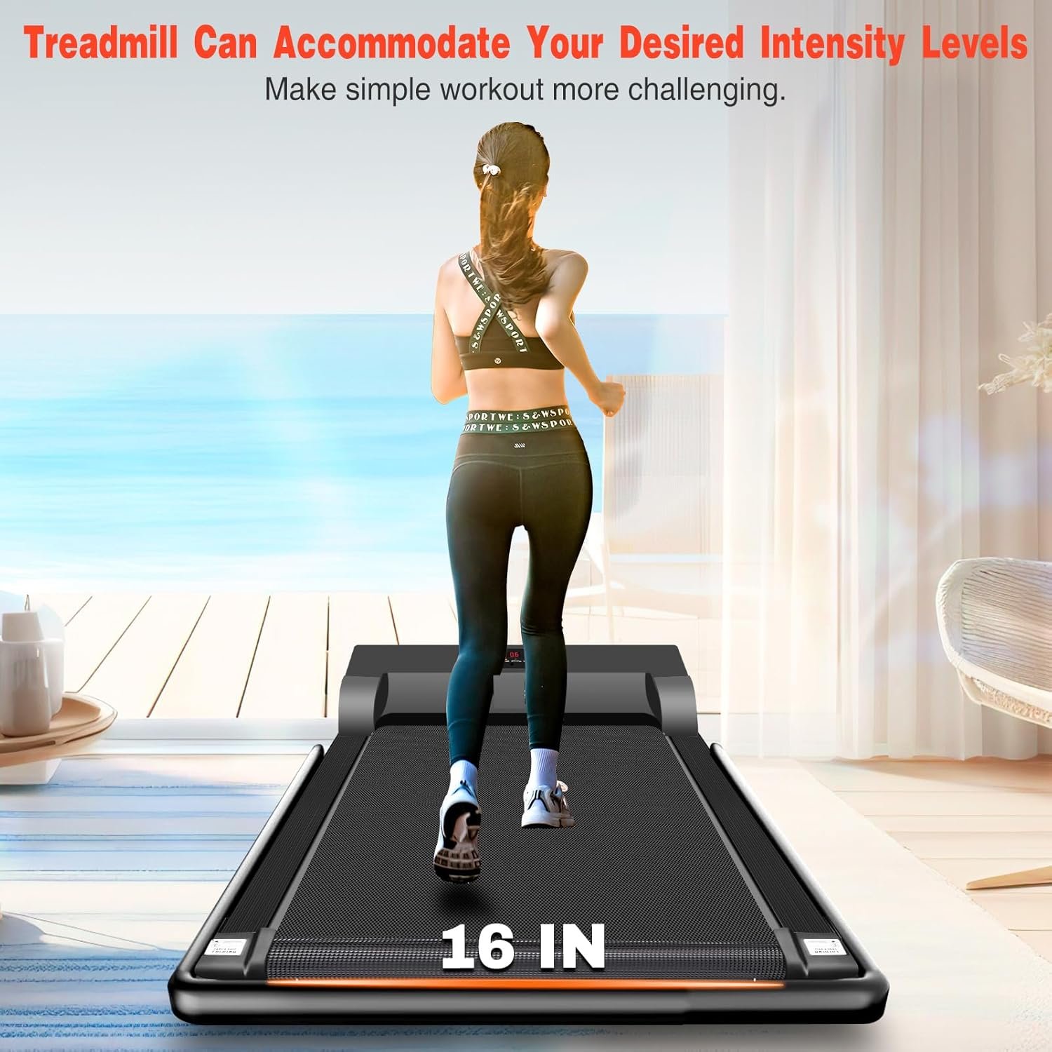 Walking Pad, 2.5HP Walking Pad Treadmill with Handle Bar, 3 in 1 Portable Under Desk Treadmills for Home,Foldable Treadmill for Small Space,Compact Home Treadmills with Remote Control,300LBS Capacity - Image 8