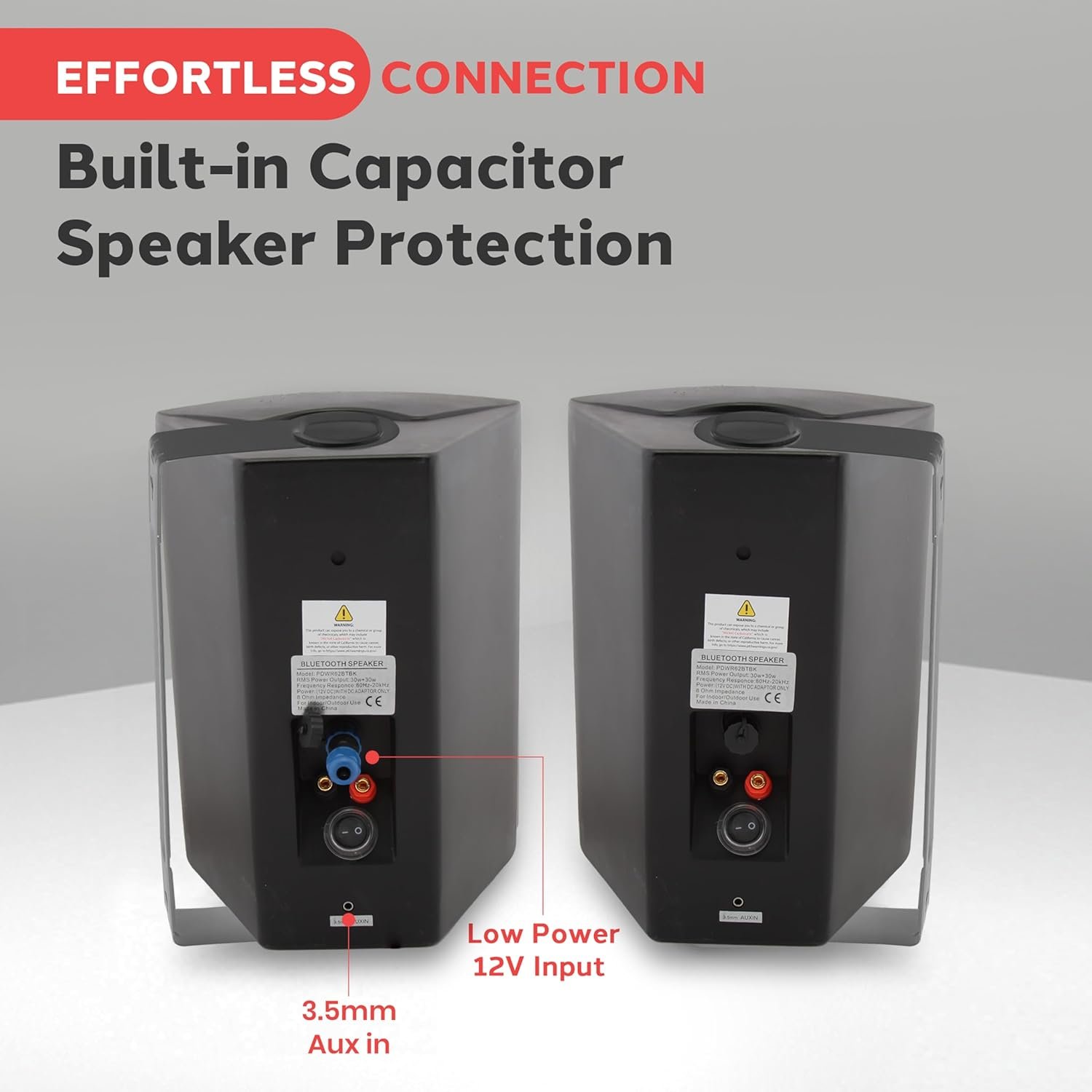 Pyle 6.5-Inch Wall Mount Waterproof Bluetooth Speaker System – Indoor/Outdoor Audio Pair with Built-in Digital Amplifier, Weather-Resistant Housing, High-Power Sound, Easy Installation (Black) - Image 7