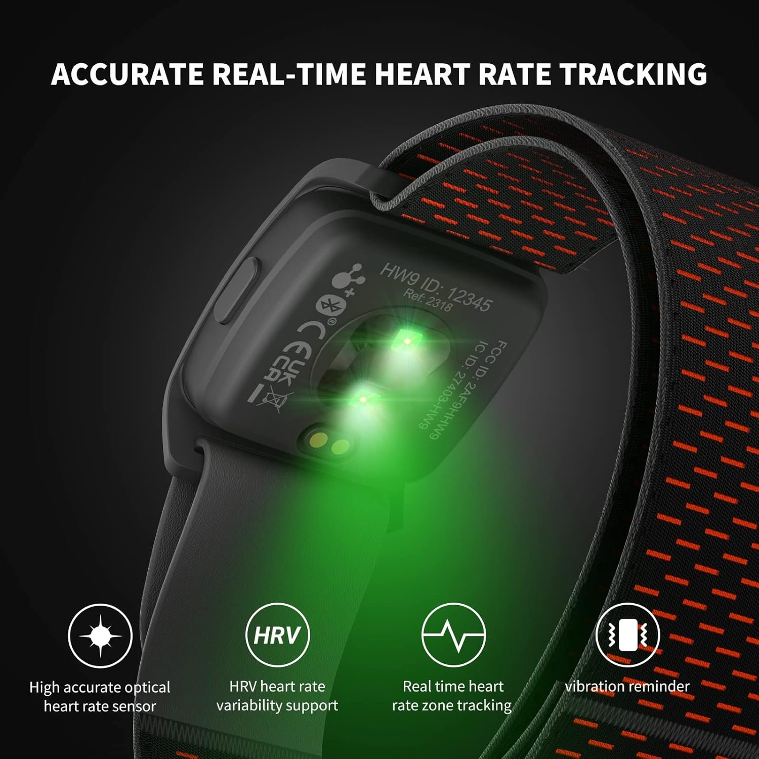 COOSPO HW9 Bluetooth 5.0 ANT+ Heart Rate Monitor Armband with HR Zones/Calories Burned, Optical HRM Sensor for Fitness Training/Cycling/Running,Compatible with Peloton,DDP Yoga,Wahoo - Image 2
