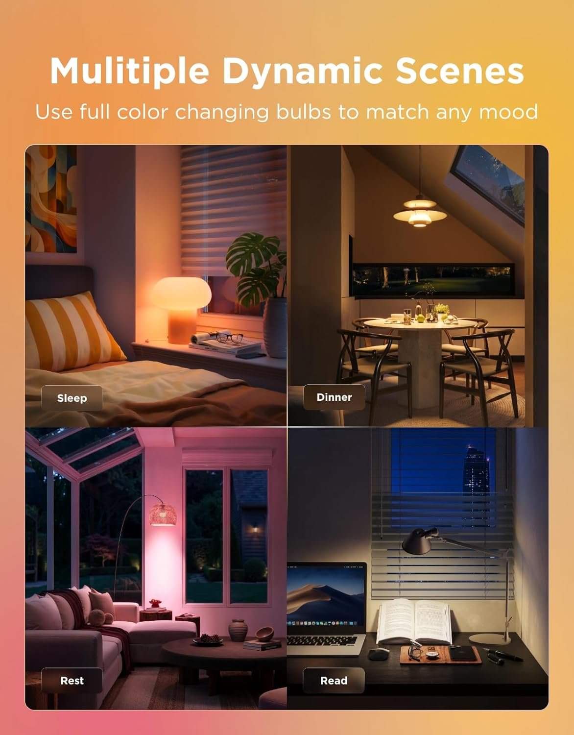 Govee Smart Light Bulbs, Color Changing Light Bulb, Work with Alexa and Google Assistant, 16 Million Colors RGBWW, WiFi & Bluetooth LED Light Bulbs, Music Sync, A19, 800 Lumens, 4 Pack - Image 6