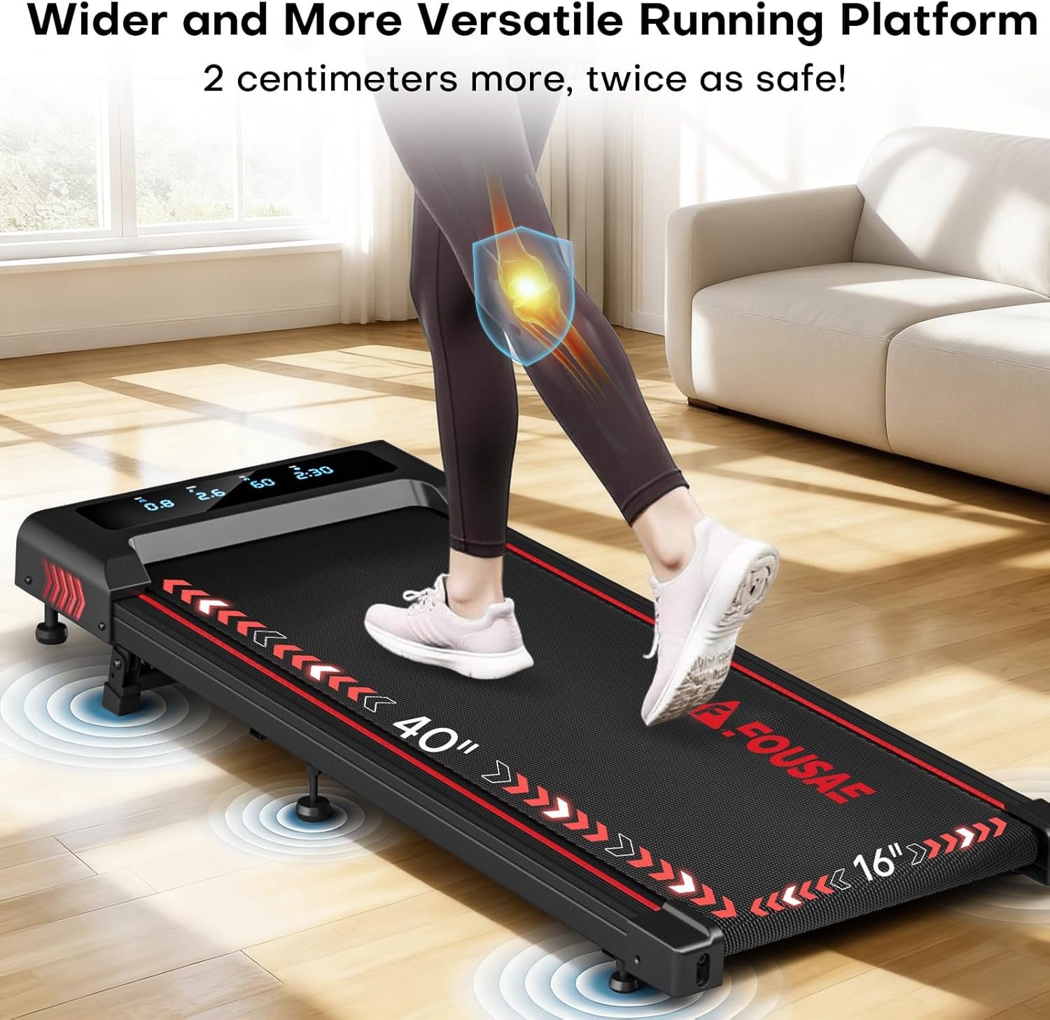 Walking Pad with 10% Incline Treadmills for Home, 4 in 1 6.2MPH Walking Pad Under Desk Treadmill with Full Screen LED Display, 2.75HP Brushless Drive, 12 HIIT Programs, 350 LBS Weight Capacity - Image 6