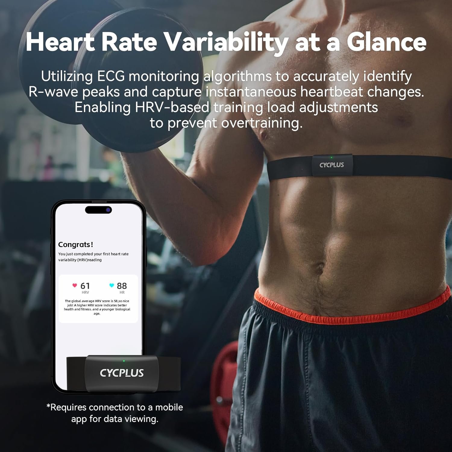 CYCPLUS Heart Rate Monitor Chest Strap H2Pro, Bluetooth ANT+ Heart Rate Monitor Chest Sensor with 500h Battery, IPX7 Waterproof and Dustproof, HRM Works with Strava/CYCPLUS App - Image 8