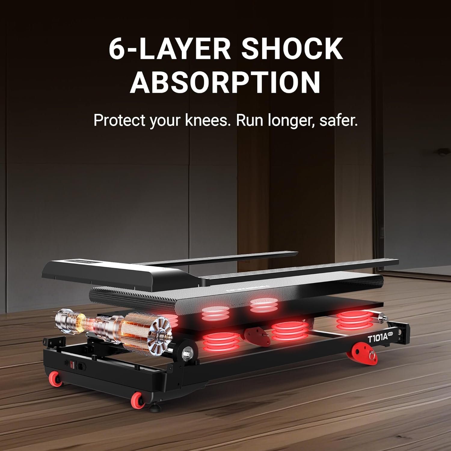 HARISON Treadmill for Home, 3.0 HP Folding Treadmill with Manual Incline, Quiet Motor & Bluetooth Speaker, 300 LB Capacity, 17.7” Wide Running Belt, Space-Saving Design - Image 4