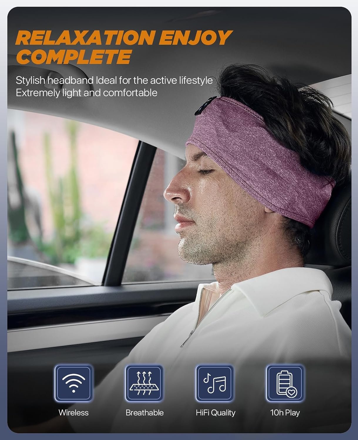 Perytong Sleep Headphones Bluetooth 5.4 Headband, Wireless Headband Headphones for Sleeping, Running, Yoga, Fitness, Travel, Meditation, Suitable for Side Sleepers, Gift for Men Women, Tech Gadgets - Image 5