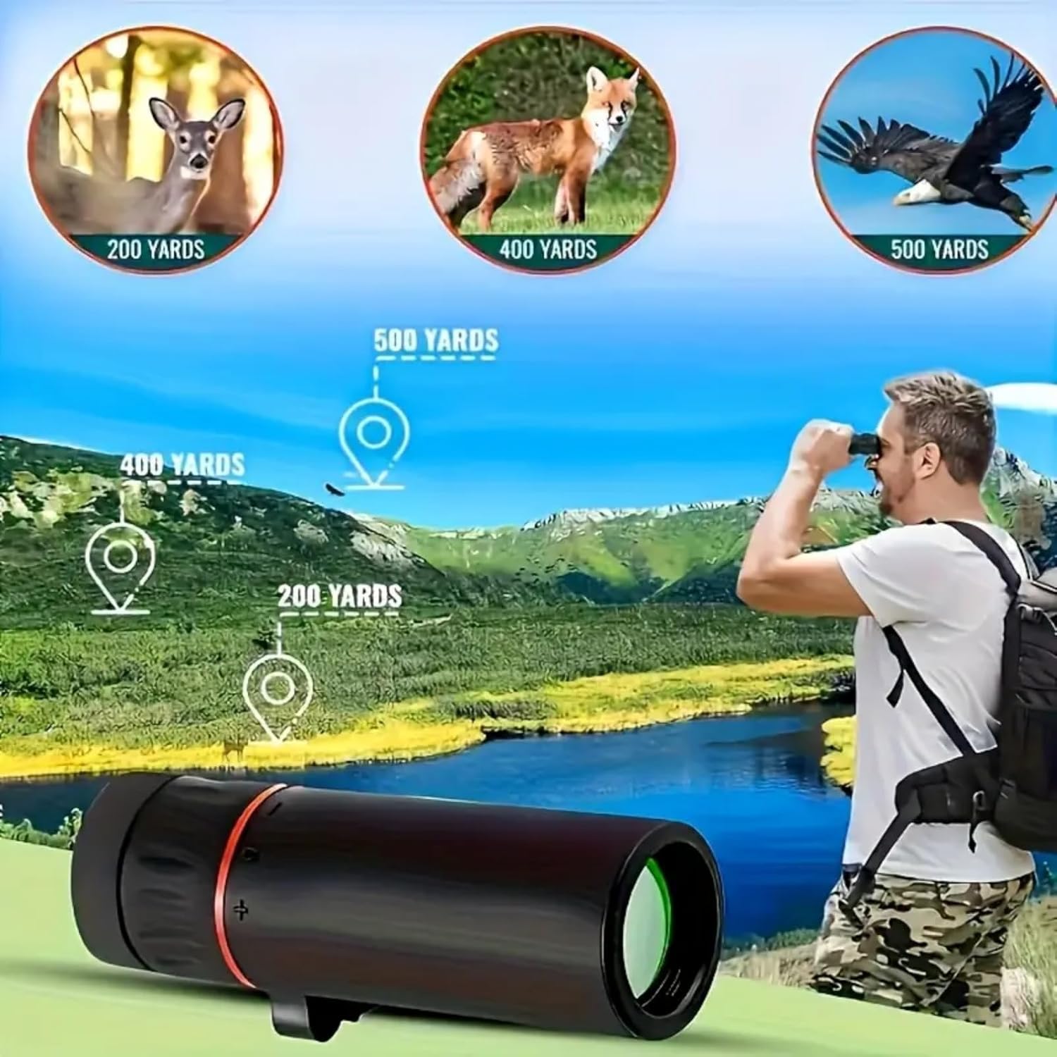 Monocular Compact Mini Telescope, Portable Handheld Mini Monocular for Adults, Tech Gadgets Perfect for Bird Watching, Fishing, Travel and Scenery. 8x21mm - Image 3