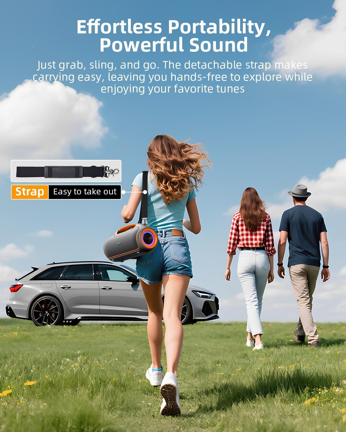 Portable Bluetooth Speakers Wireless, 200W MAX Loud Outdoor Speaker with Deep Bass, IP65 Waterproof, BT5.4, USB-C, RGB Lights, for Party, Camping, Beach, Large Workshop, Garage, 24H Playtime - Image 7