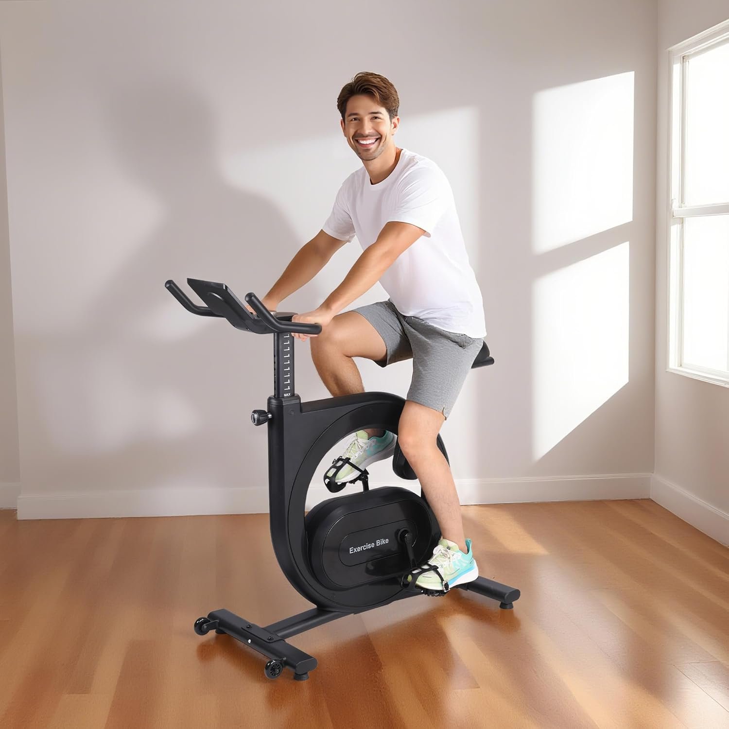 Exercise Bike for Home, Stationary Bike with 32-Level Magnetic Resistance, Indoor Cycling Bike with Adjustable Seat, LED Monitor, Smart Workout App, 300 Lb Capacity