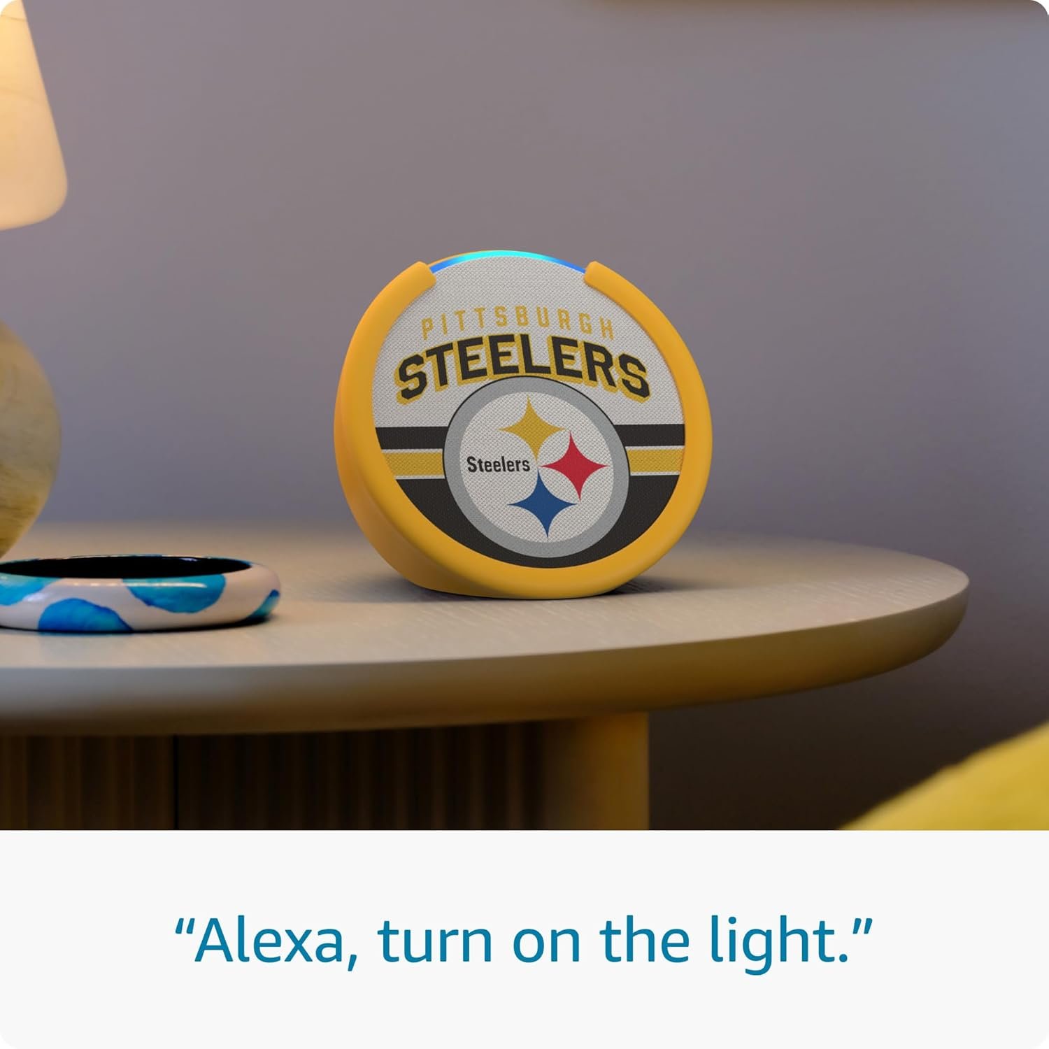 Amazon Echo Pop (newest model) | Officially Licensed NFL Limited-Edition | Pittsburgh Steelers ('25-26 Season Design) - Image 5