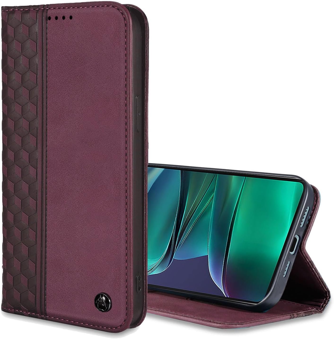 Wallet Case for Motorola Moto G 5G 2026/2025, Moto G Play 2026 6.7 inch - PU Leather Flip Cover with Card Holder Slots, Strong Magnetic Folio Kickstand Phone Case, Wine Red