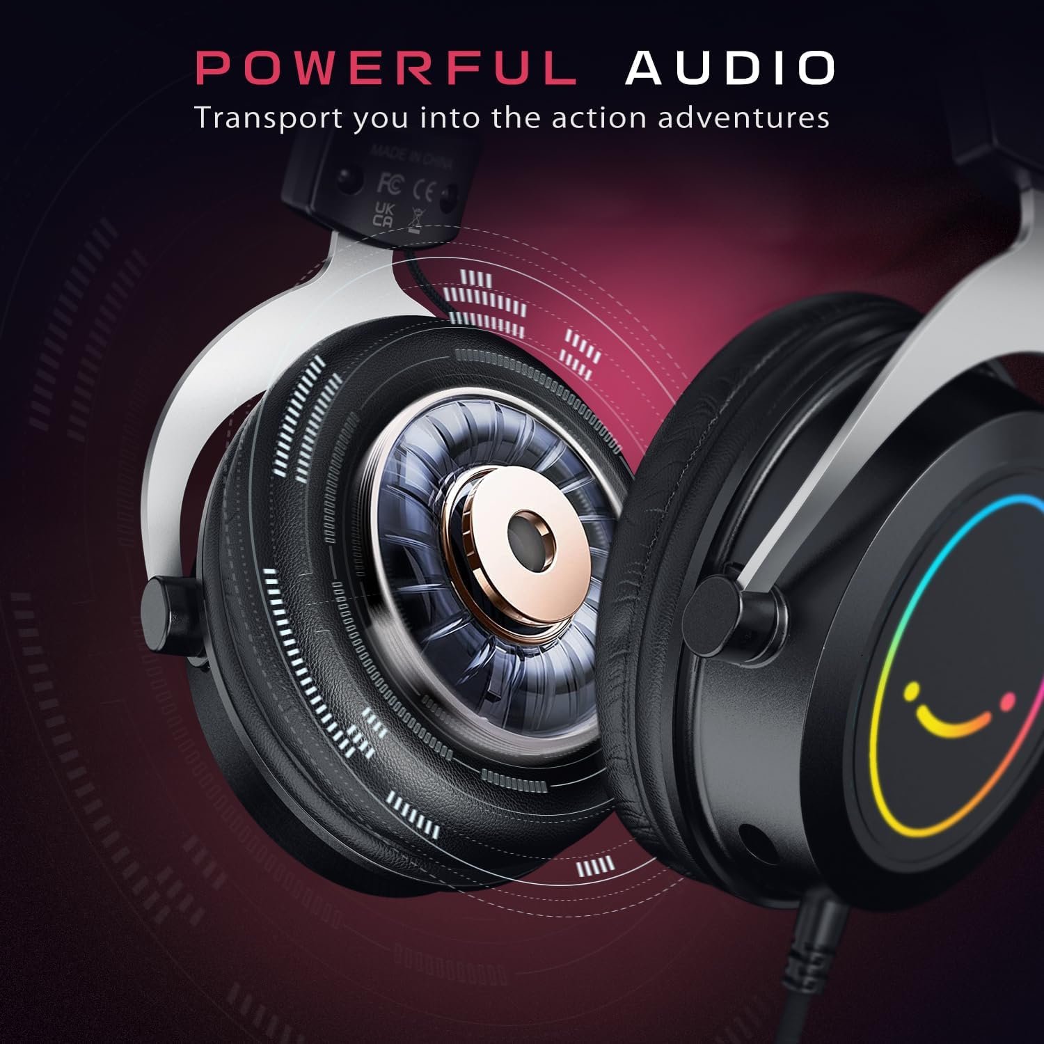 FIFINE RGB Gaming Headsets,Comfortable Over-Ear Headphones with Microphone,Wired Audio Jack Connection,Leather Passive-Noise-Cancelling Earcups,for PC PS4 PS5 Xbox Gamer Ampligame H3 - Image 7