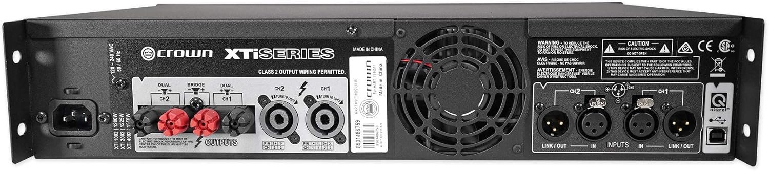 Crown XTi1002 Two-channel, 1400-Watt at 4Ω Bridged, 500-Watt at 4Ω Dual, Professional Power Amplifier. Black and Gray - Image 3