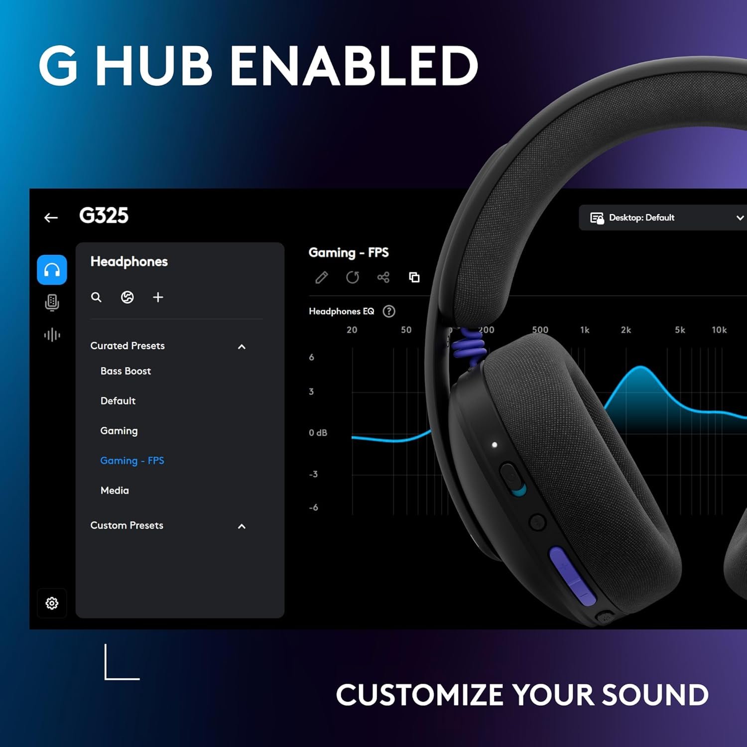 Logitech G325 Lightspeed Wireless Bluetooth Gaming Headset, All-Day Comfort, Built-in Mic with Noise Reduction, 24-Bit Audio, 24+ Hr Battery Life, for PC, PlayStation, Switch, Mobile – Black - Image 10