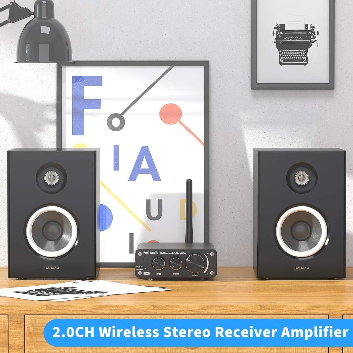 Fosi Audio BT10A Bluetooth 5.0 Stereo Audio Amplifier Receiver 2 Channel Class D Mini Hi-Fi Integrated Amp for Home Passive Speakers 50W x 2 TPA3116 - Image 2