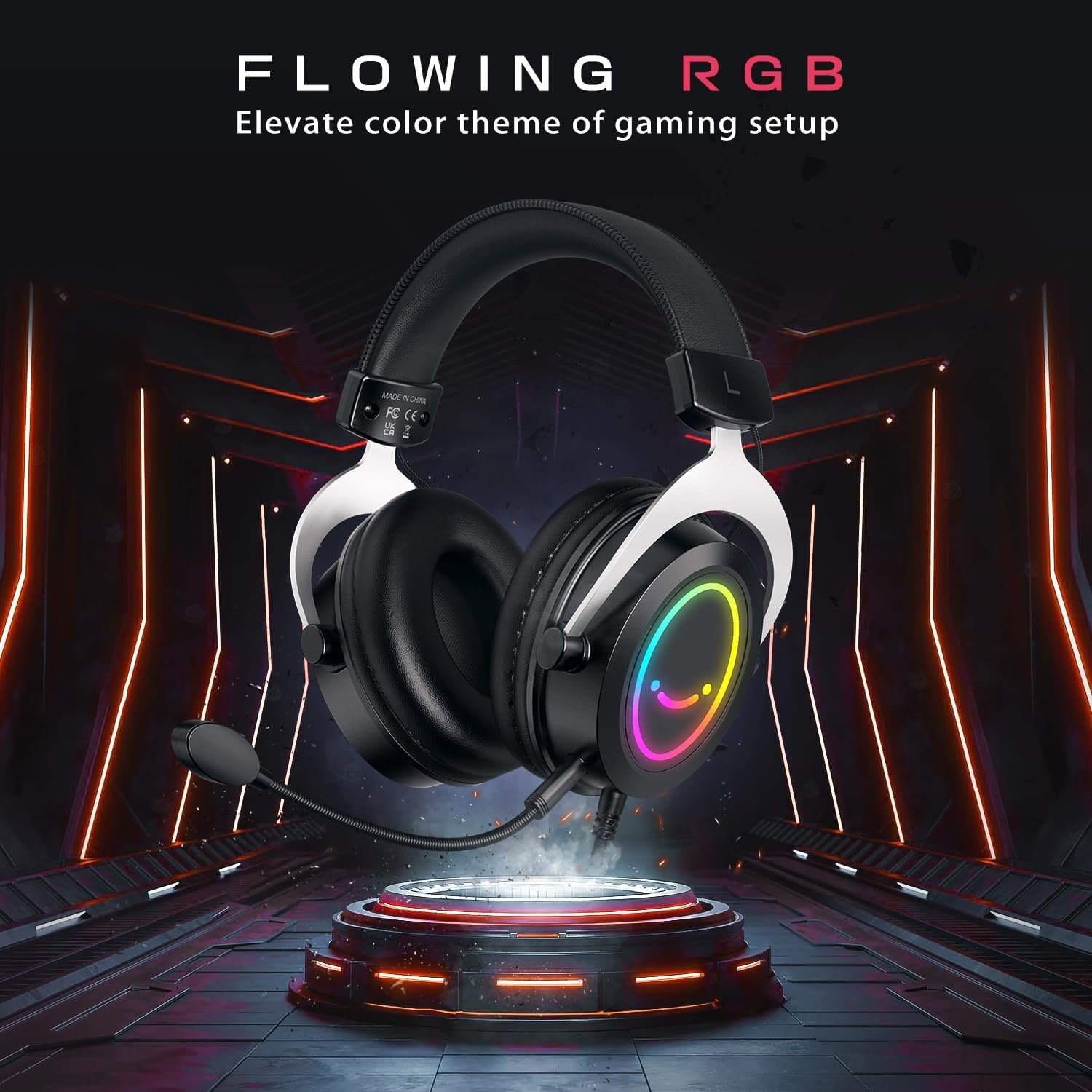 FIFINE RGB Gaming Headsets,Comfortable Over-Ear Headphones with Microphone,Wired Audio Jack Connection,Leather Passive-Noise-Cancelling Earcups,for PC PS4 PS5 Xbox Gamer Ampligame H3 - Image 9