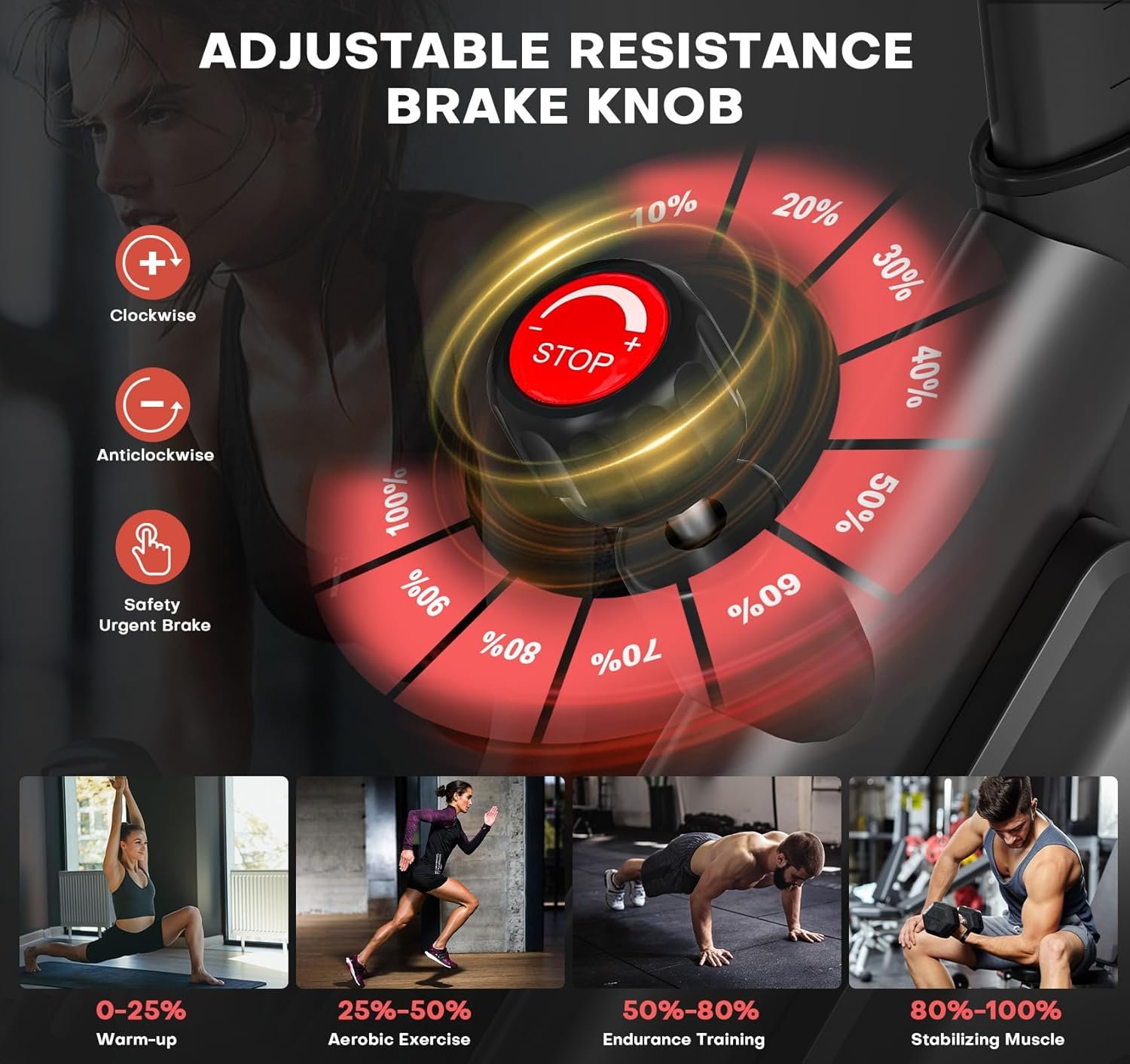 Exercise Bike, Magnetic Resistance Stationary Bikes for Home with App Compatible, Silent Indoor Cycling Bike with 350lbs Weight Capacity Comfortable Seat, Digital Monitor & Phone Mount - Image 6