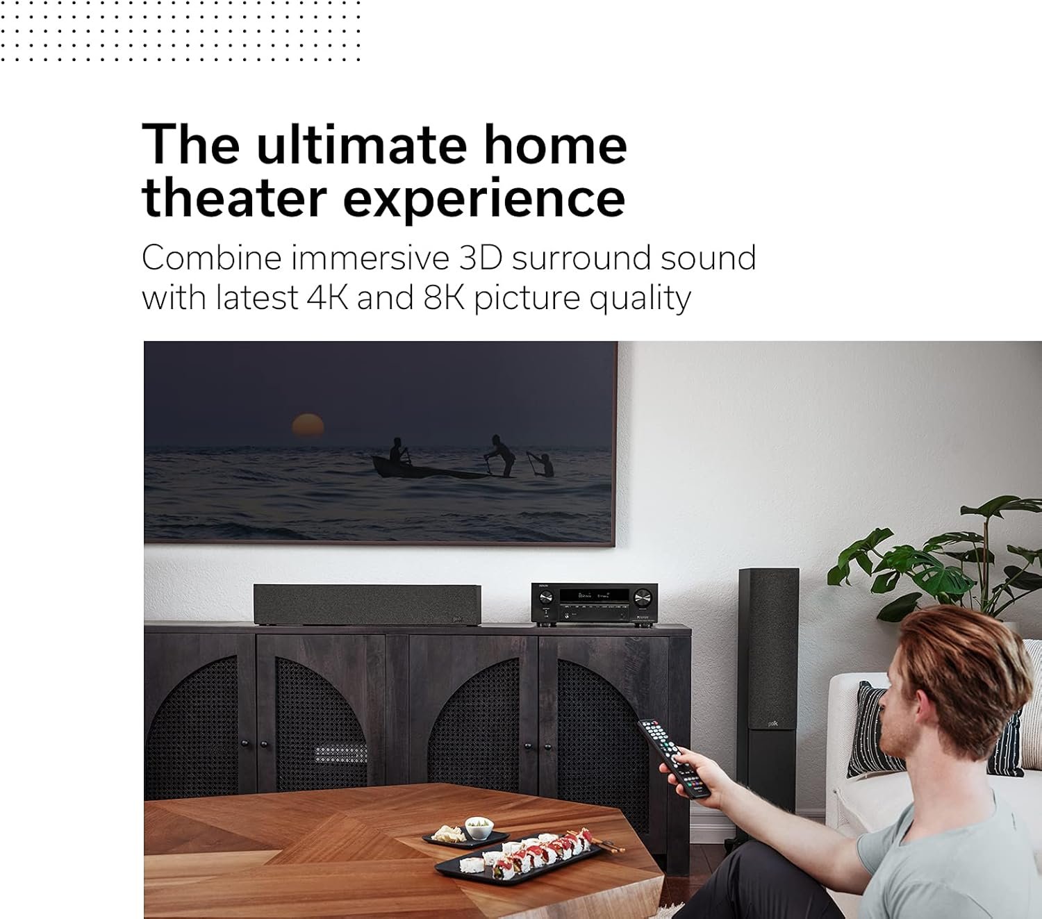 Denon AVR-X1700H 7.2 Channel AV Receiver - 80W/Channel, Advanced 8K HDMI Video w/eARC, Dolby Atmos, DTS:X, Built-in HEOS, Amazon Alexa Voice Control - Image 2