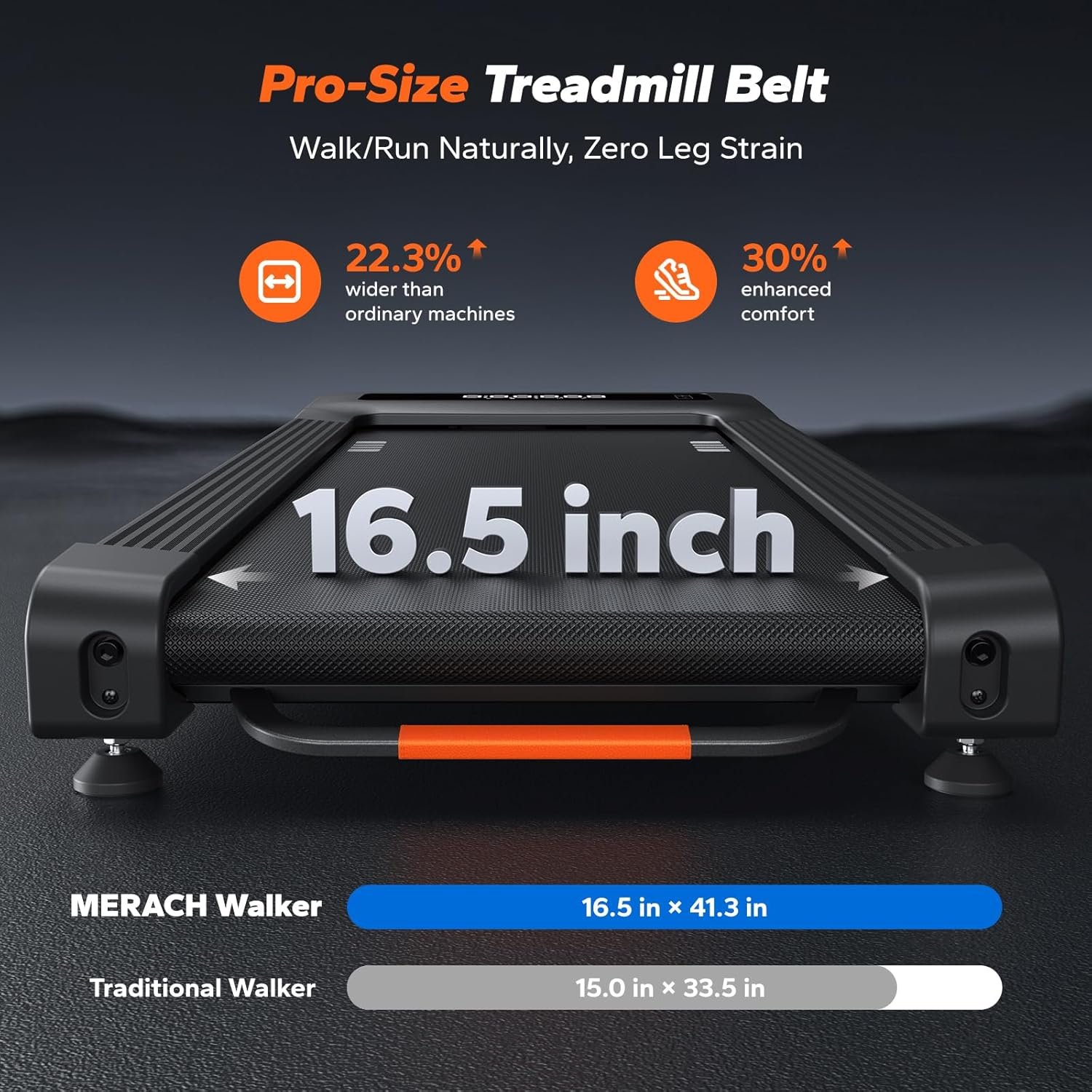 MERACH W50 Walking Pad Treadmills for Home, 12% Auto Incline, 400lbs Capacity, 3.5HP Super Quiet Brushless, 16.5"x41.3" Spacious Running Belt, Under Desk Treadmill with Remote & LED - Image 6