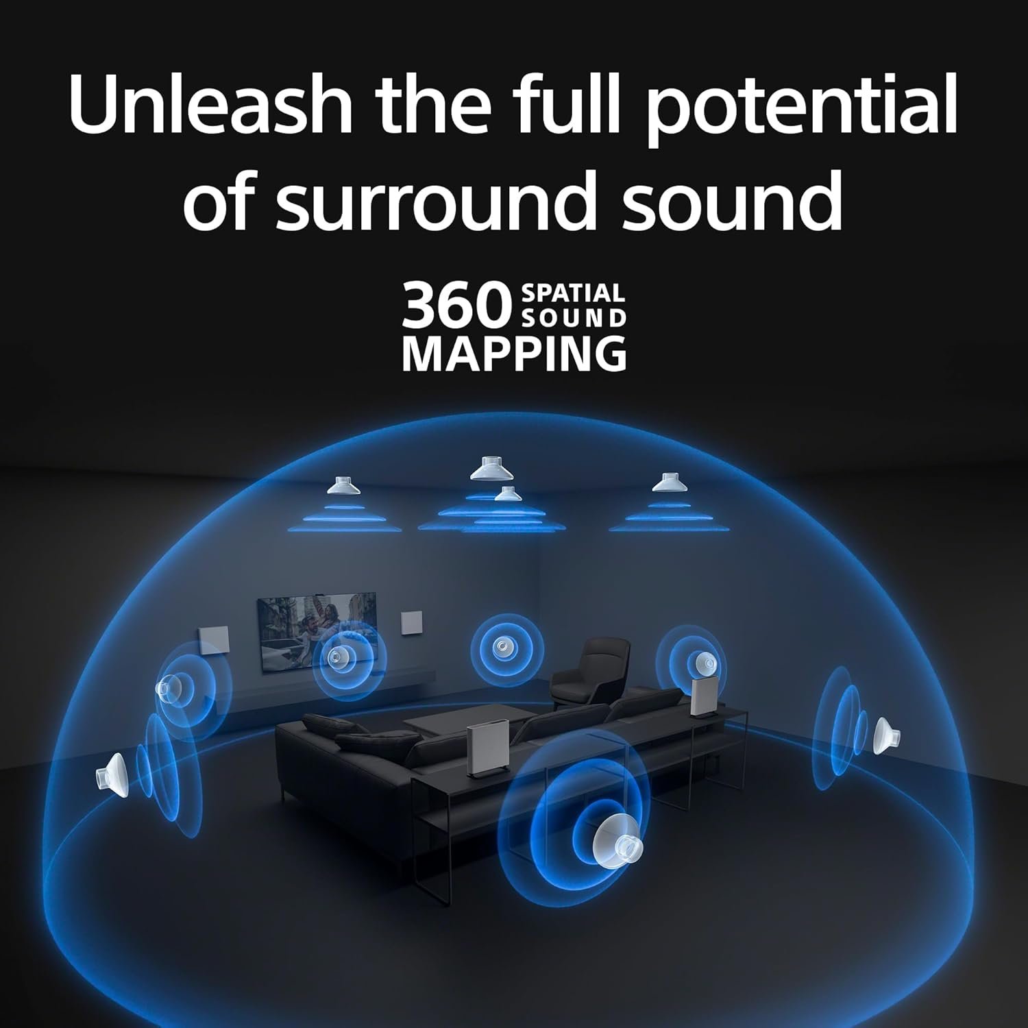 Sony BRAVIA Theater Quad 16-Speaker Home Theater Audio System with 4 Wireless Speakers, 360 Spatial Sound Mapping, Dolby Atmos/DTS:X Support, Room Calibration (HT-A9M2) - Image 3
