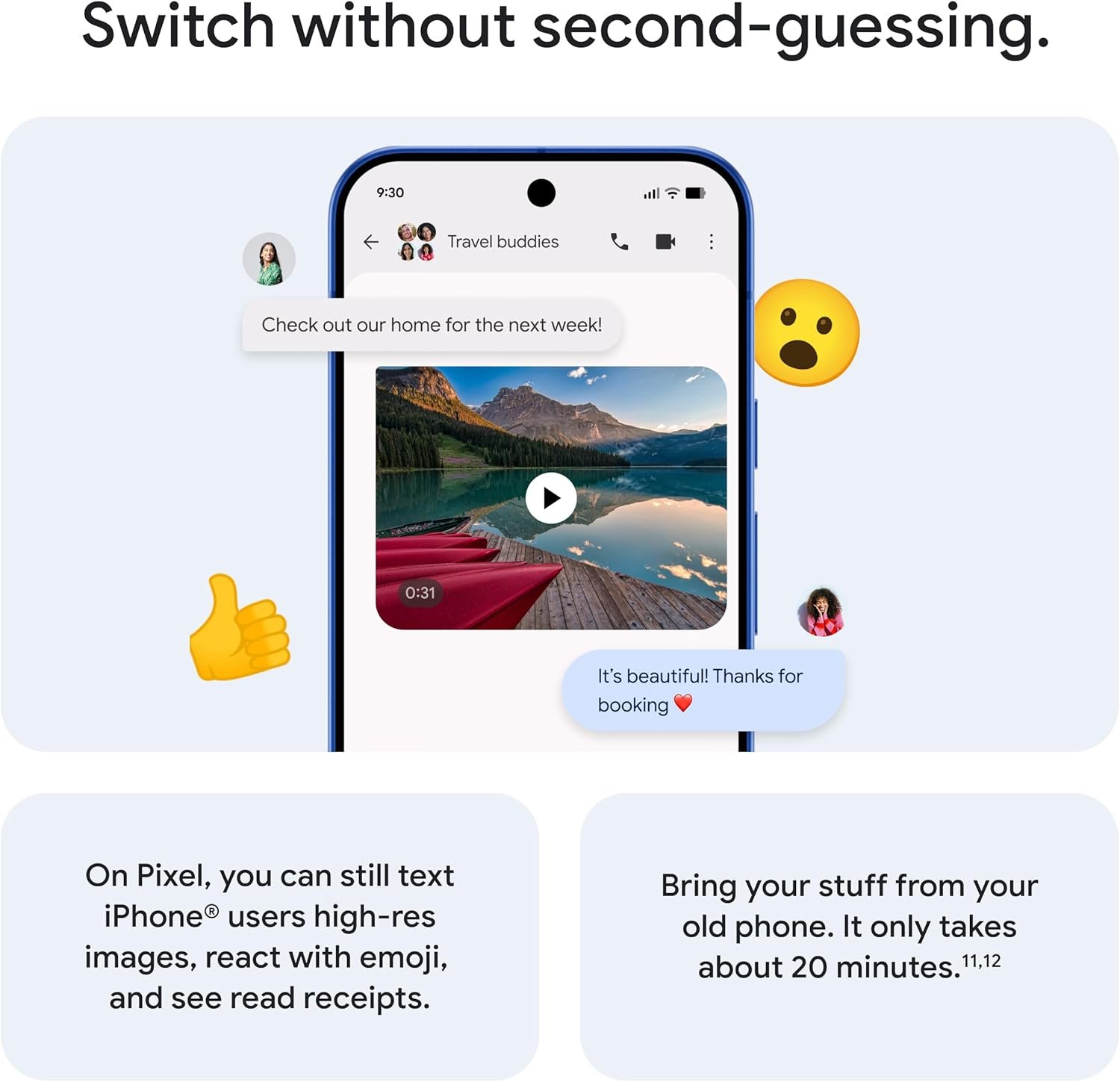 Google Pixel 10 - Unlocked Android Smartphone - Gemini AI Assistant - Advanced Triple Rear Camera, Fast-Charging 24+ Hour Battery, and 6.3" Actua Display - Frost - 128 GB (2025 Model) - Image 8
