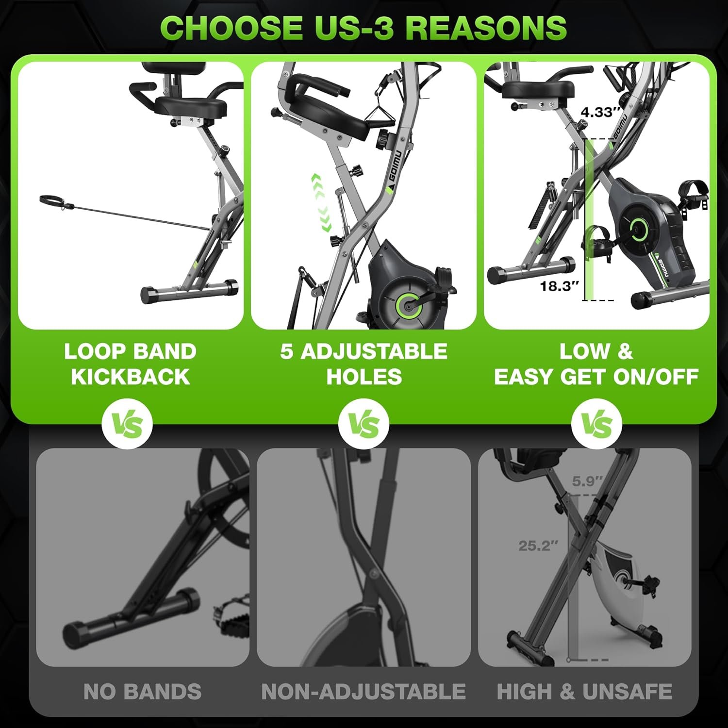 Exercise Bike, 5 in 1 Foldable Stationary Bike for Seniors, 16-Level Adjustable Magnetic Resistance, Indoor Workout Bike with 330LB Capacity, Comfortable Seat Backrest X-bike - Image 6