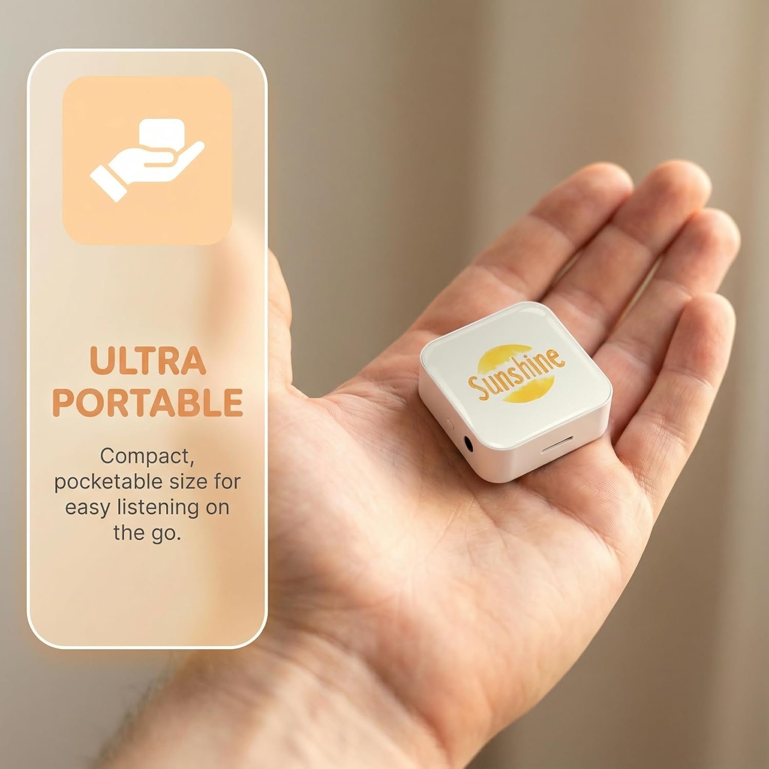 MP3 Player: Portable, Screen-Free, with Wired Headphones & Speaker Play. with 4GB Memory Card (Stores 500+ Songs), HD Resin Panel, Ideal Student Gift. (Sunshine) - Image 5