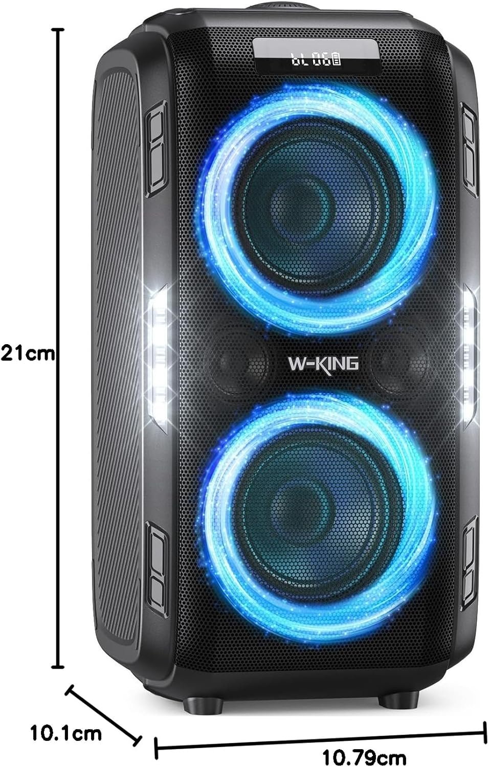 W-KING 270W Peak Party Large Loudest Bluetooth Speaker Bigest Boom Box, Portable Speakers Wireless/12 Custom Deepest Bass/Massive 125dB 6.5''x2 Subwoofer/IPX5/MIC>R in/USB/TF/AUX, Removable Battery - Image 10