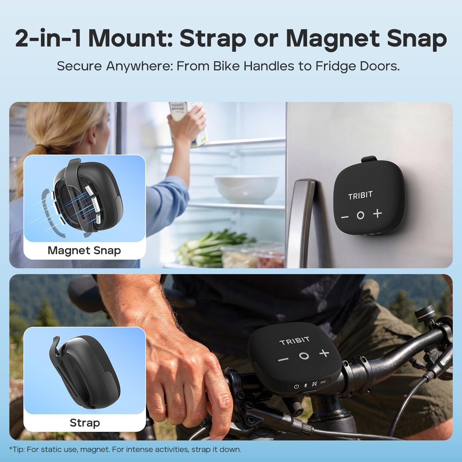 Tribit StormBox Micro 3 Portable Bluetooth Speaker, 13W Bike Speaker with IP68 Waterproof, 24H Playtime, Wireless, BT6.0, Loud Sound, TWS Pairing, XBass, Magnetic & Strap for Outdoor/Home/Hiking/Golf - Image 2