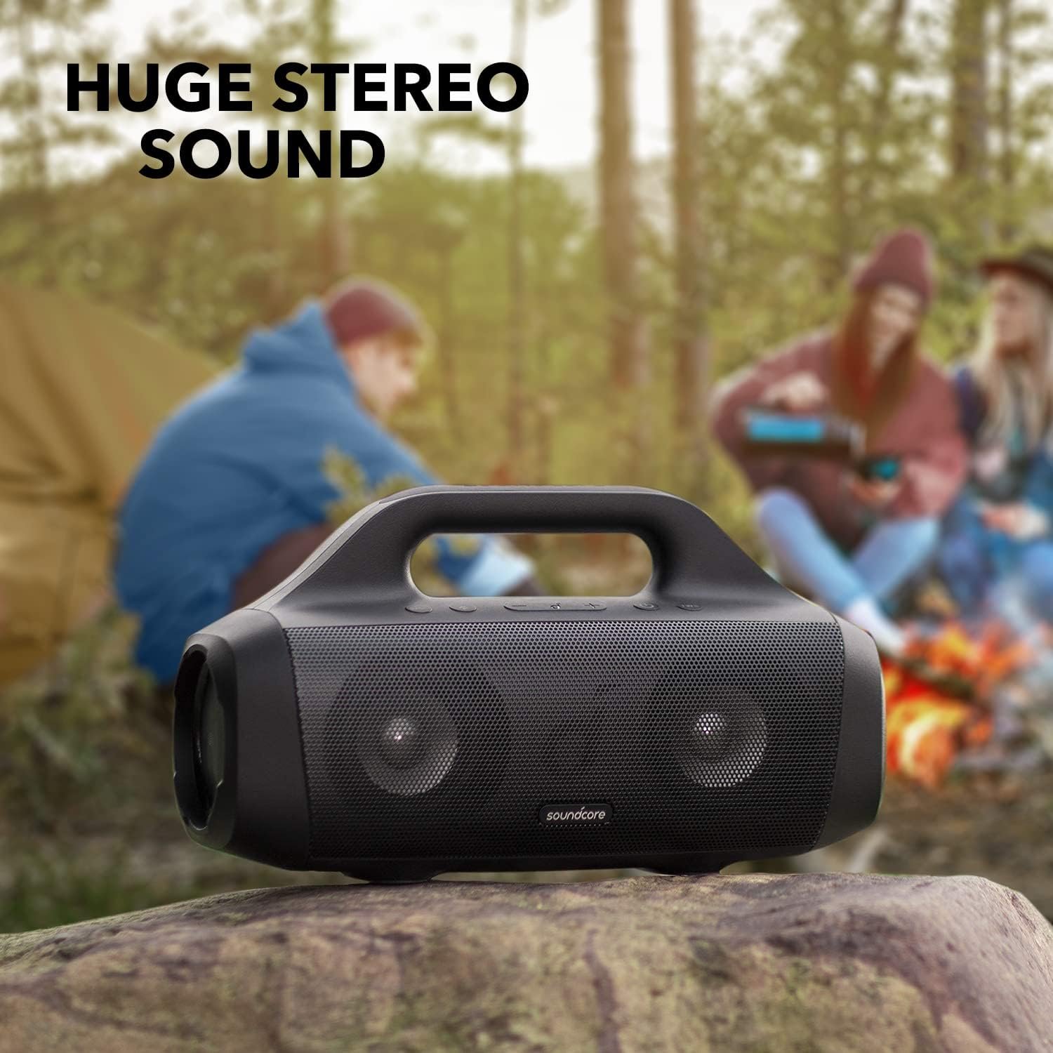 Soundcore Anker Motion Boom Waterproof Bluetooth Speaker with Titanium Drivers, BassUp Technology, IPX7, 24H Playtime, App, Built-in Handle, Outdoor Speaker for Camping, Pool, Beach, Backyard - Image 4