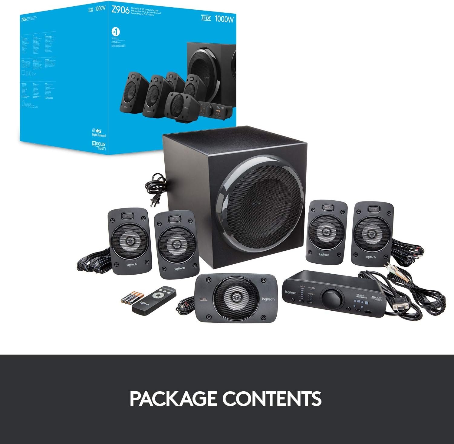 Logitech Z906 5.1 Surround Sound Speaker System - THX, Dolby Digital and DTS Digital Certified - Black - Image 12