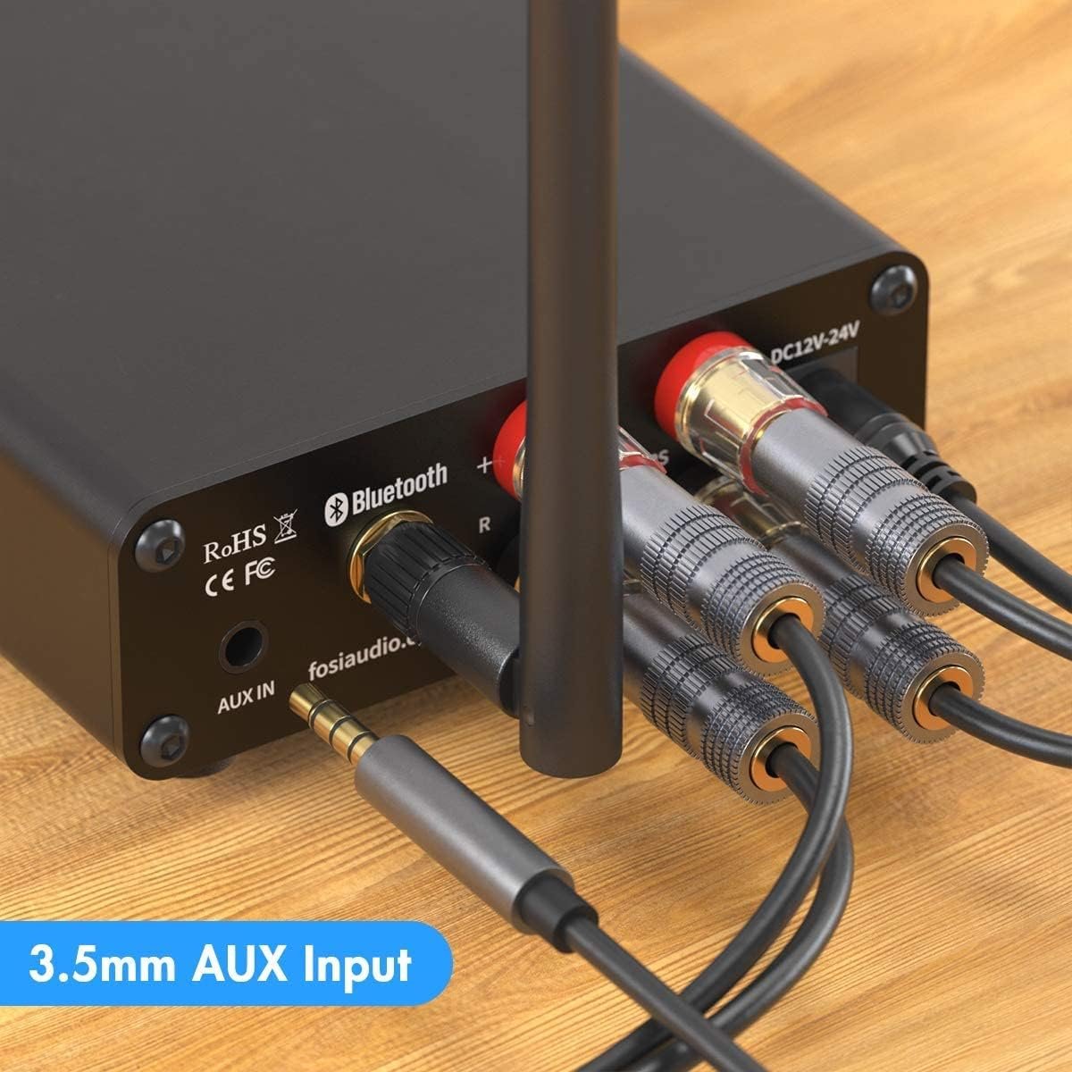 Fosi Audio BT10A Bluetooth 5.0 Stereo Audio Amplifier Receiver 2 Channel Class D Mini Hi-Fi Integrated Amp for Home Passive Speakers 50W x 2 TPA3116 - Image 5