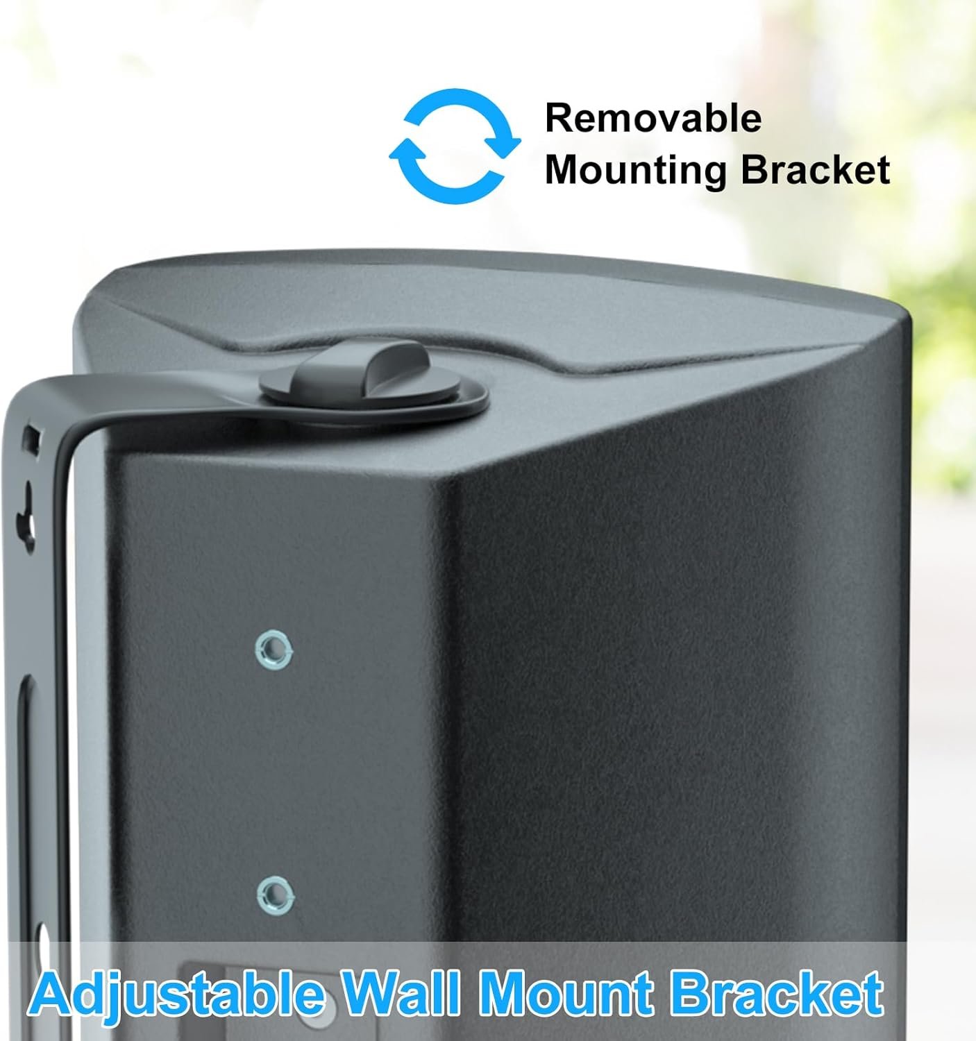 STUDIOFINIX 800W 6.5 Inch Outdoor Bluetooth Speakers Waterproof Wired with Multifunctional Amplifier Wall Mount Weatherproof Loudspeaker System for Patio Garden Poolside Home(4 Speakers,Black) - Image 4