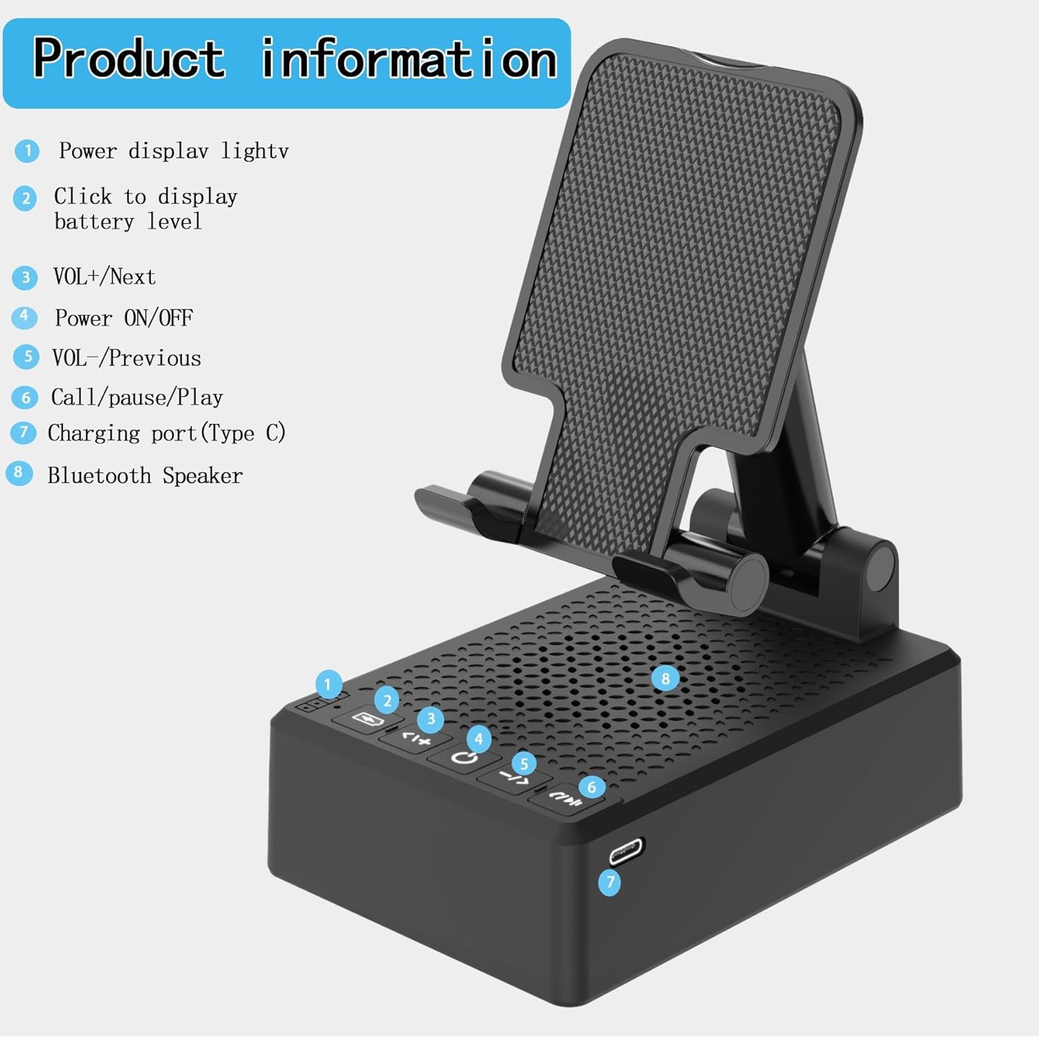 Birthday Gifts for Mother Father ,Cell Phone Stand with Wireless Bluetooth Speaker and Antislip Base HD Surround Sound for Home and Outdoors with Bluetooth Speaker for Desk Compatible with iPhone - Image 7