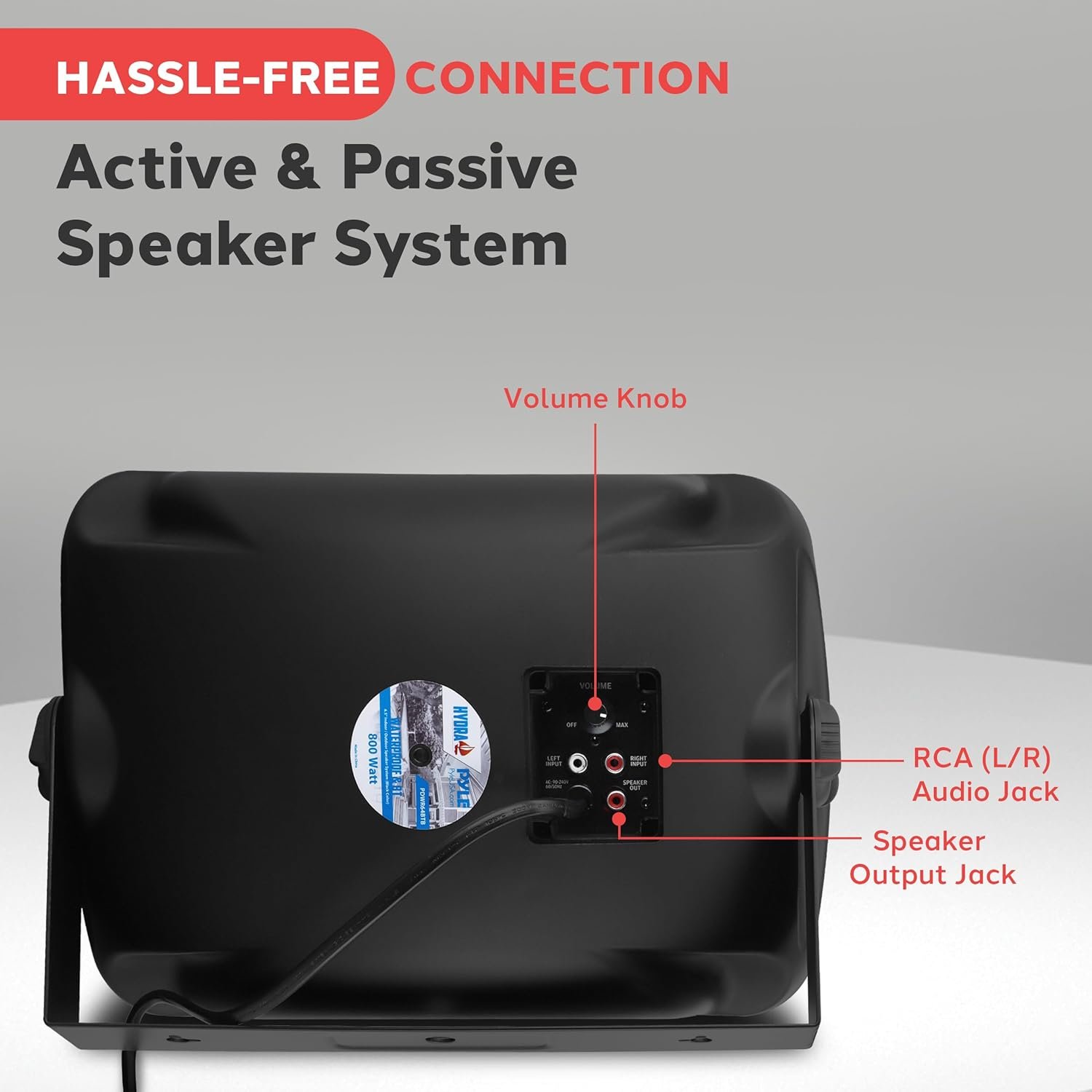 Pyle Outdoor Waterproof Wireless Bluetooth Speaker - 6.5 Inch Pair 2-Way Weatherproof Wall/Ceiling Mounted Dual Speakers w/Heavy Duty Grill, Universal Mount, Patio, Indoor Use PDWR64BTB (Black) - Image 3