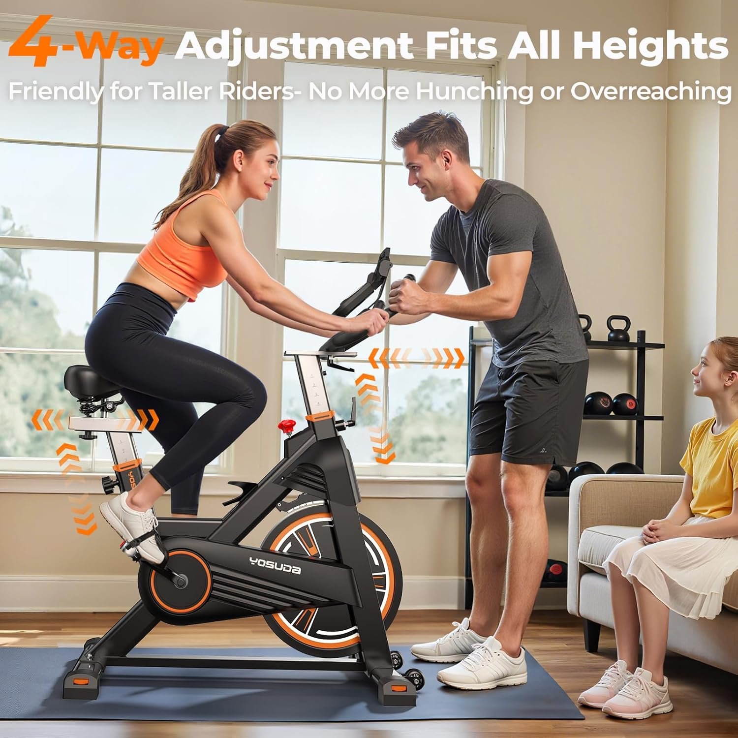YOSUDA PRO Magnetic Exercise Bike 350 lbs Weight Capacity - Indoor Cycling Bike Stationary with Comfortable Seat Cushion, Silent Belt Drive - Image 4