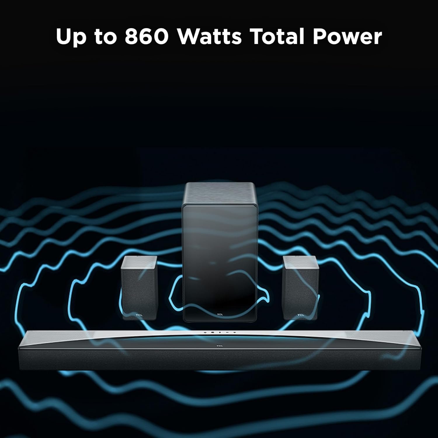 TCL Q85H 7.1.4 Surround Sound Bar with Wireless Subwoofer for Smart TV | Dolby Atmos DTS:X Sound System | 860W Power Bluetooth Home Theater Speaker | App Control & Remote Control | Latest Model - Image 4