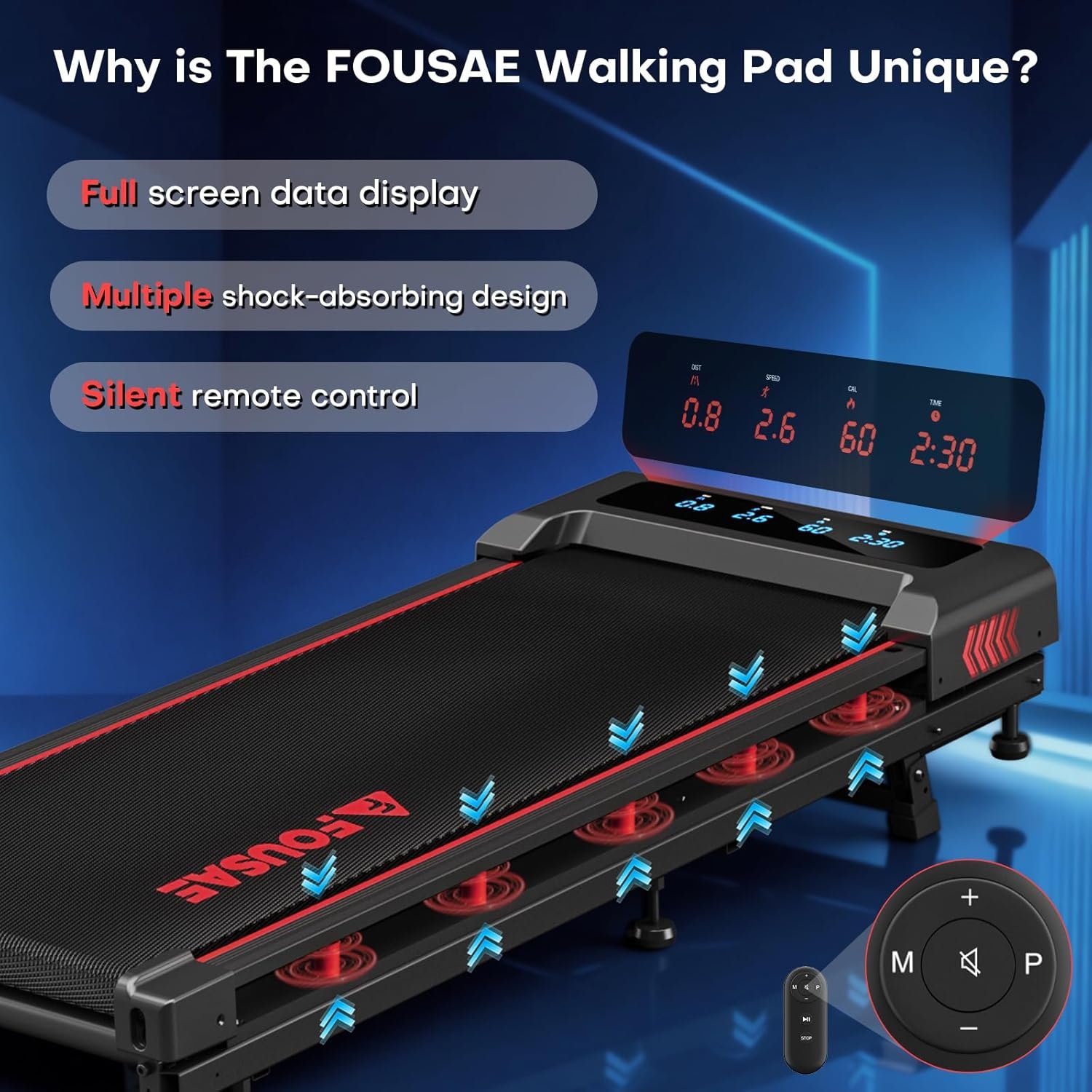 Walking Pad with 10% Incline Treadmills for Home, 4 in 1 6.2MPH Walking Pad Under Desk Treadmill with Full Screen LED Display, 2.75HP Brushless Drive, 12 HIIT Programs, 350 LBS Weight Capacity - Image 2