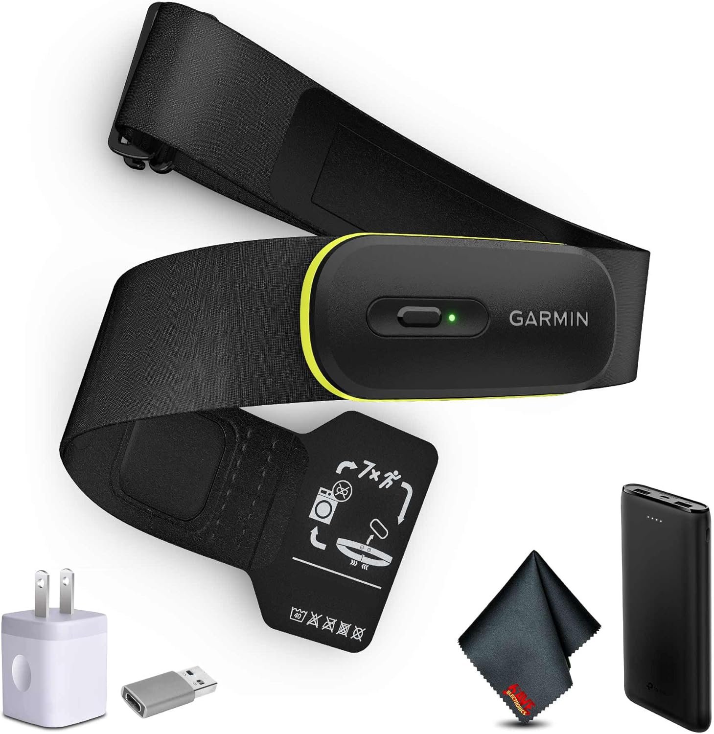 Garmin HRM 600 Chest Strap Heart Rate Monitor, M-XL Bundle with USB3.0 to Type-c Female Adapter Space Gray + More