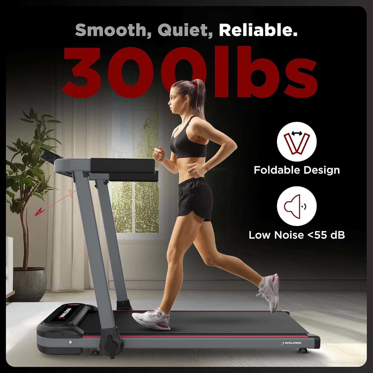 Folding Electric Treadmill with Handle Folding Treadmills - Foldable Running Treadmill LCD Screen - 6.2mp/h corredora electrica Walden Sports - Image 4