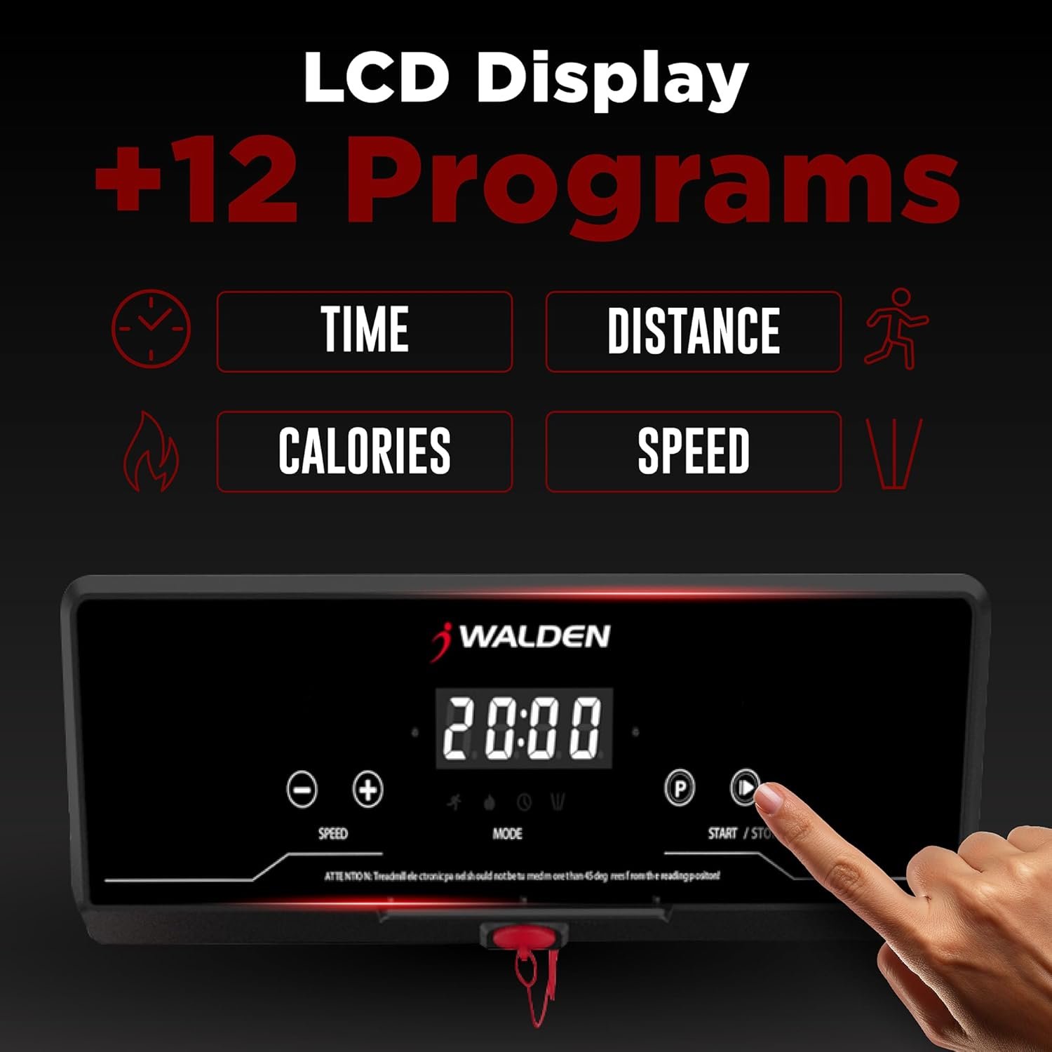 Folding Electric Treadmill with Handle Folding Treadmills - Foldable Running Treadmill LCD Screen - 6.2mp/h corredora electrica Walden Sports - Image 3