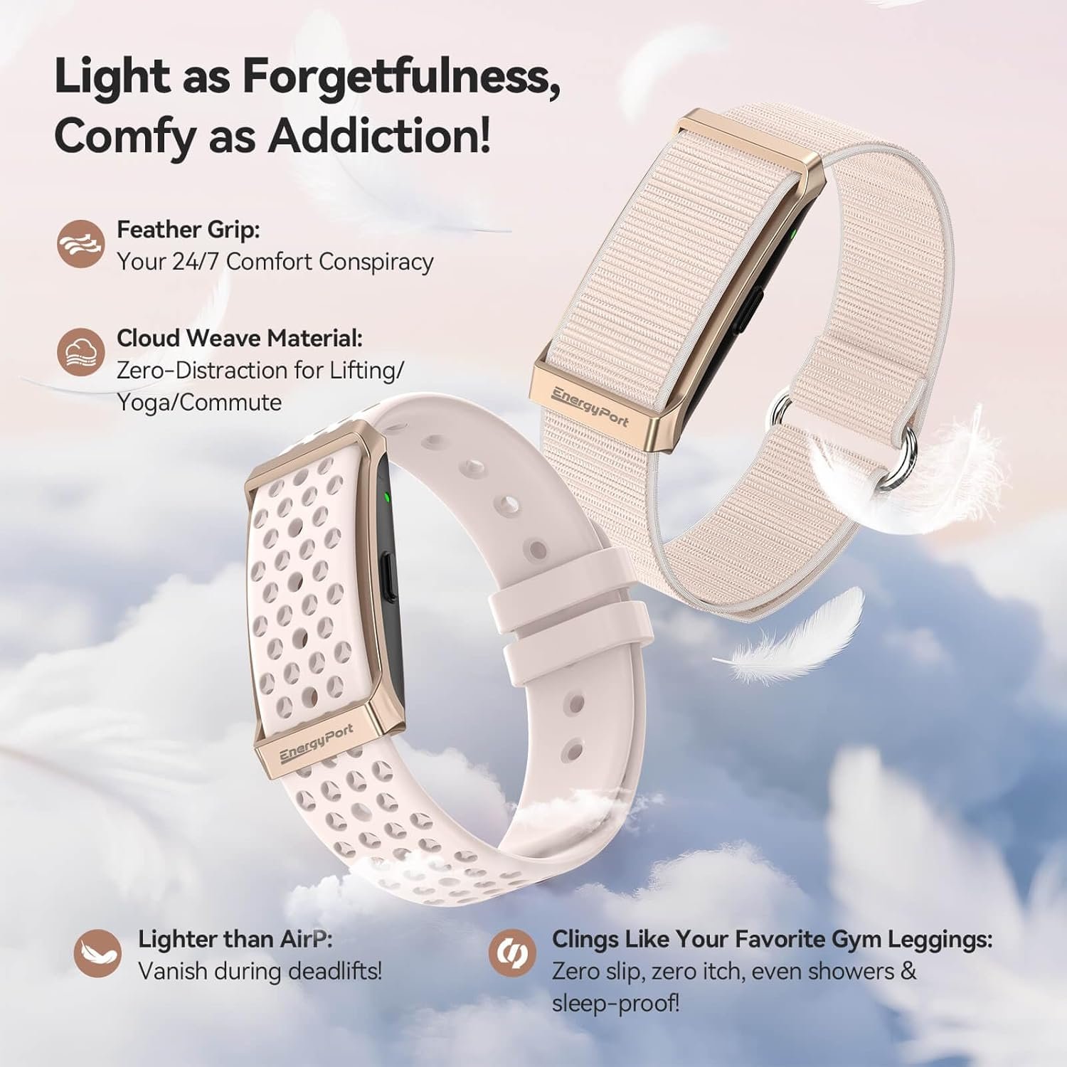 EnergyPort Smart Bracelet with Blood Oxygen/Blood Pressure Monitor, 60-Day Battery Health Fitness Tracker with 2 Bands,Lifetime Membership,Activity Tracking Heart Rate Sleep Monitor for Android iOS - Image 3