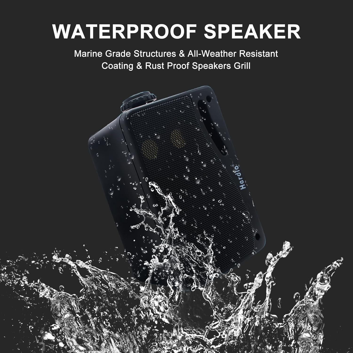 Herdio 3.5" Outdoor Bluetooth Speakers Wired Waterproof, 200W 3 Way Upgrade Premium Wall Mount Speakers, Durable Mountable Loud Sound System for Patio Indoor Deck Garage (Black Pair) - Image 4