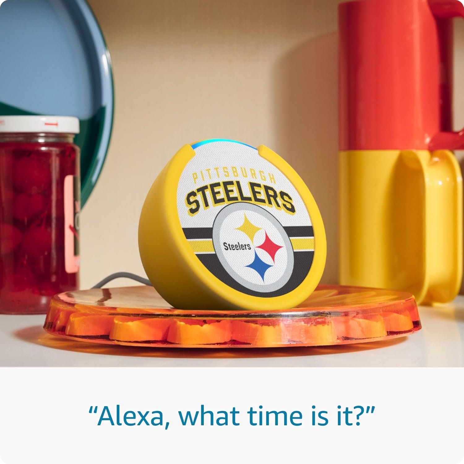 Amazon Echo Pop (newest model) | Officially Licensed NFL Limited-Edition | Pittsburgh Steelers ('25-26 Season Design) - Image 6