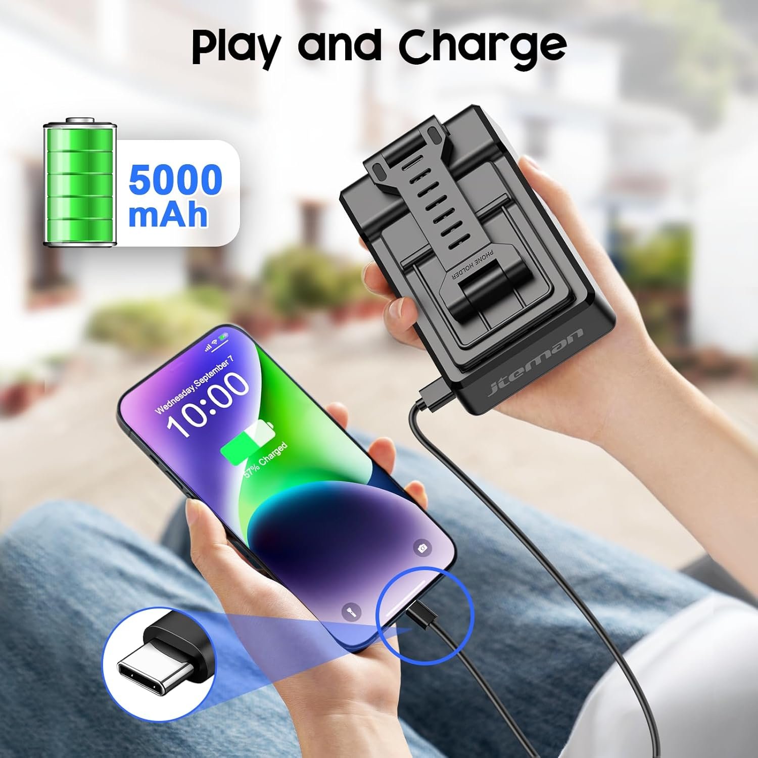 JTEMAN Gifts for Men Women,Adjustable Cell Phone Stand with Bluetooth Speaker and Charging Function,Cool Tech Gadgets Gift Idea for Dad Mom Birthday - Image 3