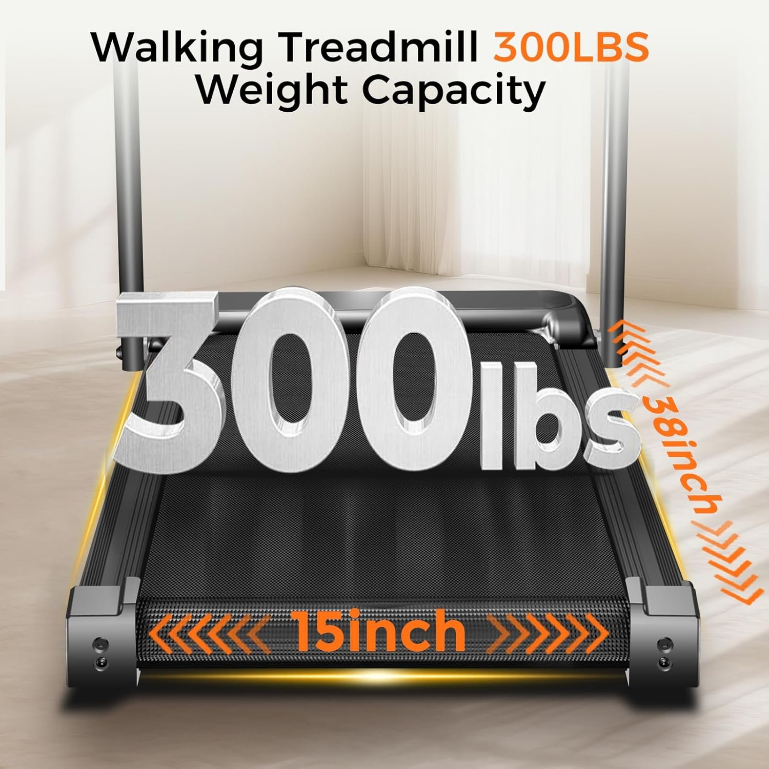 Aiteid Treadmill with Incline,3.0HP Small Treadmills for Home,Portable Electric Treadmill with Handles,Lightweight Walking Pad,Compact Running Treadmills,Walking Pad with Handle,300LBS Capacity - Image 8